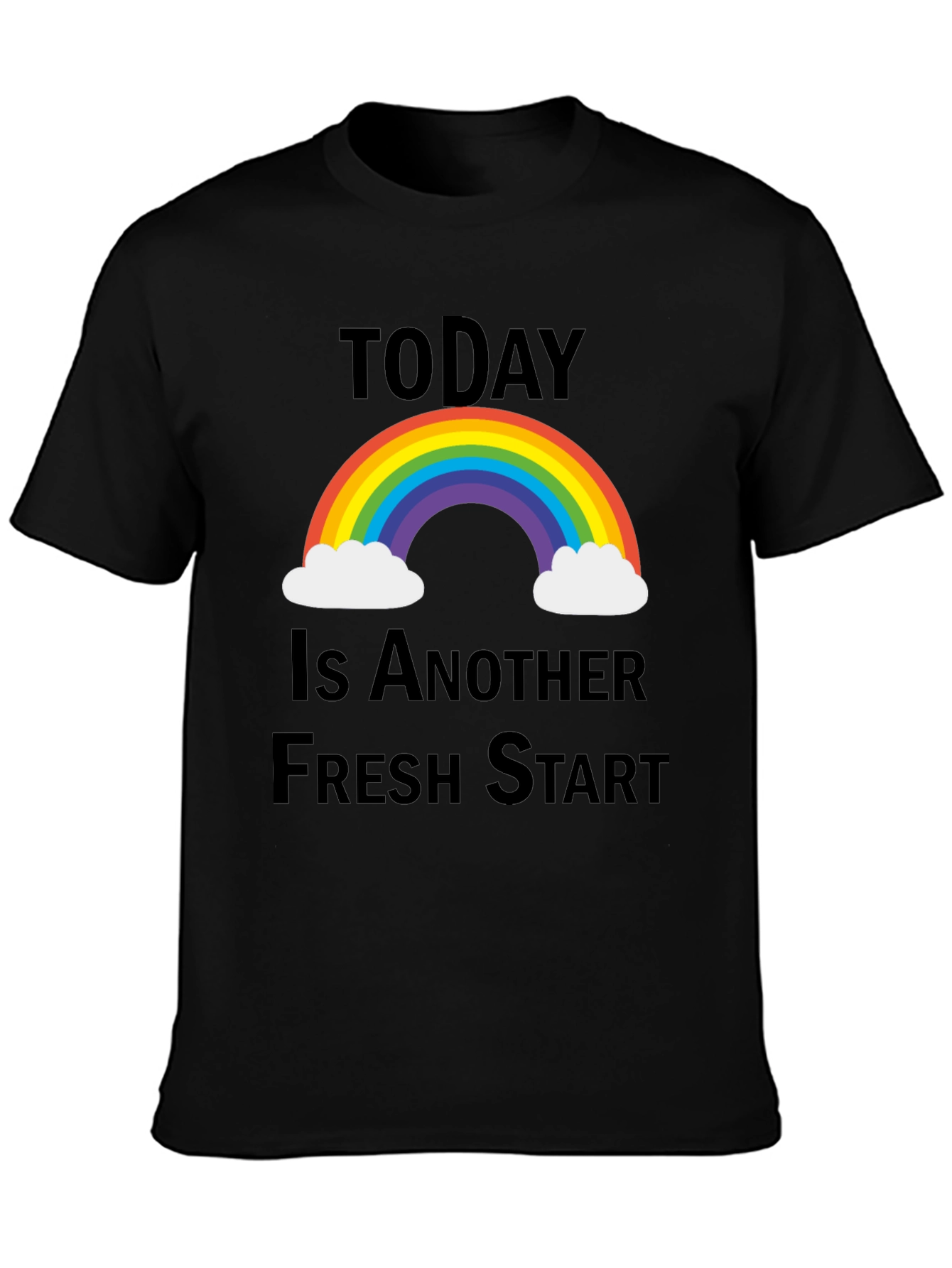 Fresh Start Rainbow Graphic Tee - Positive Vibes T-Shirt