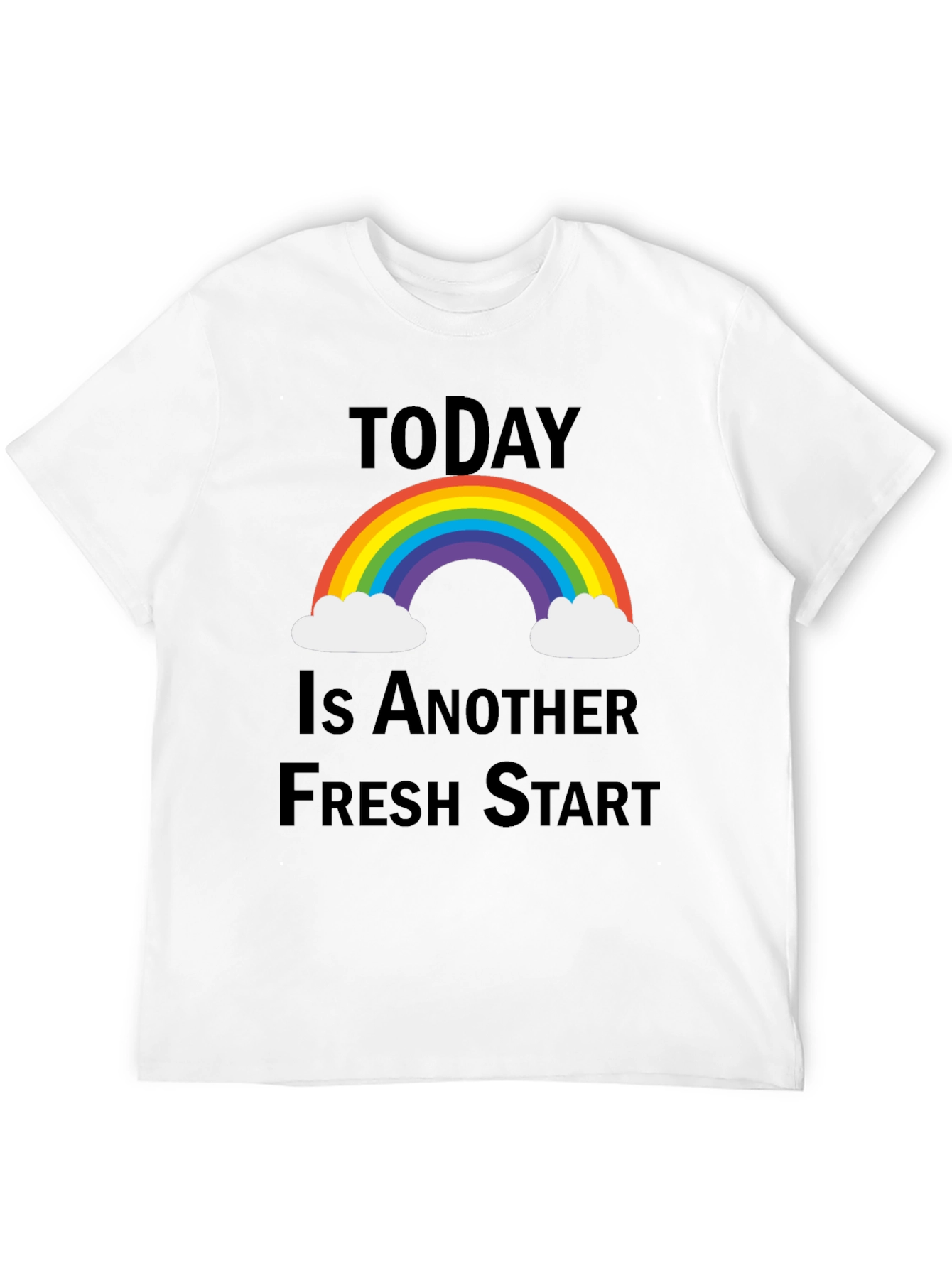 Fresh Start Rainbow Graphic Tee - Positive Vibes T-Shirt