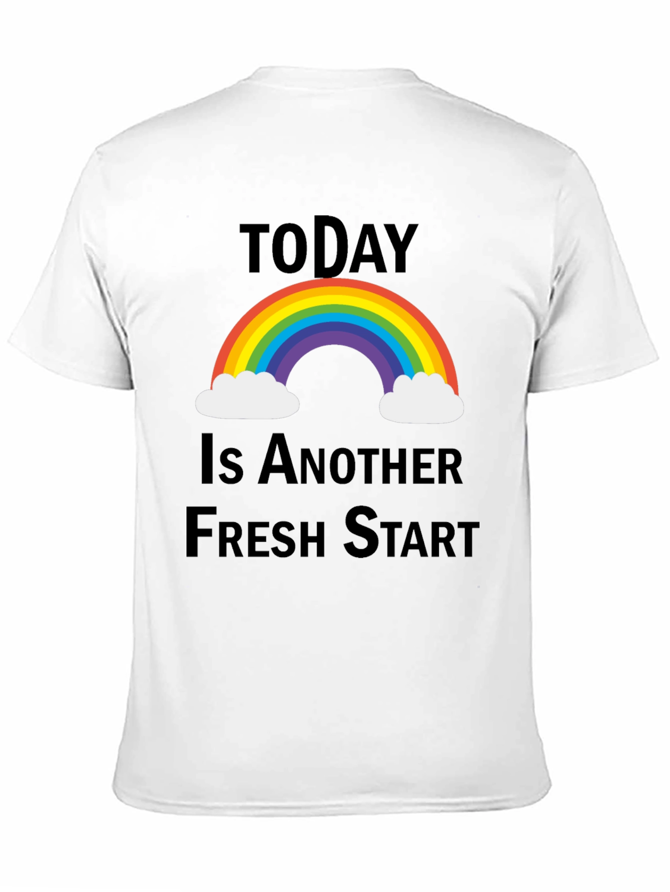 Fresh Start Rainbow Graphic Tee - Positive Vibes T-Shirt