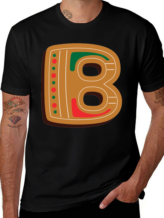 Gingerbread Letter B Christmas Holiday T-Shirt