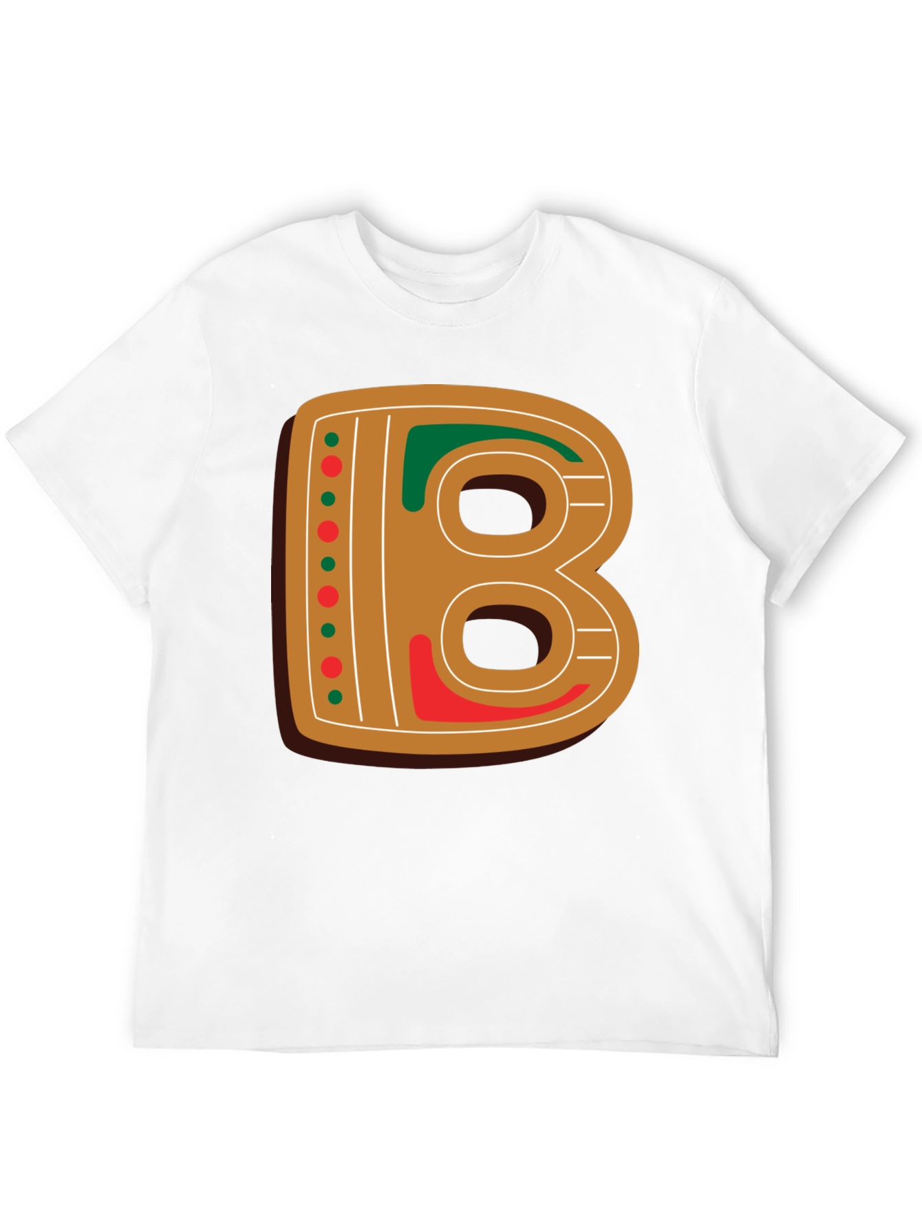 Gingerbread Letter B Christmas Holiday T-Shirt