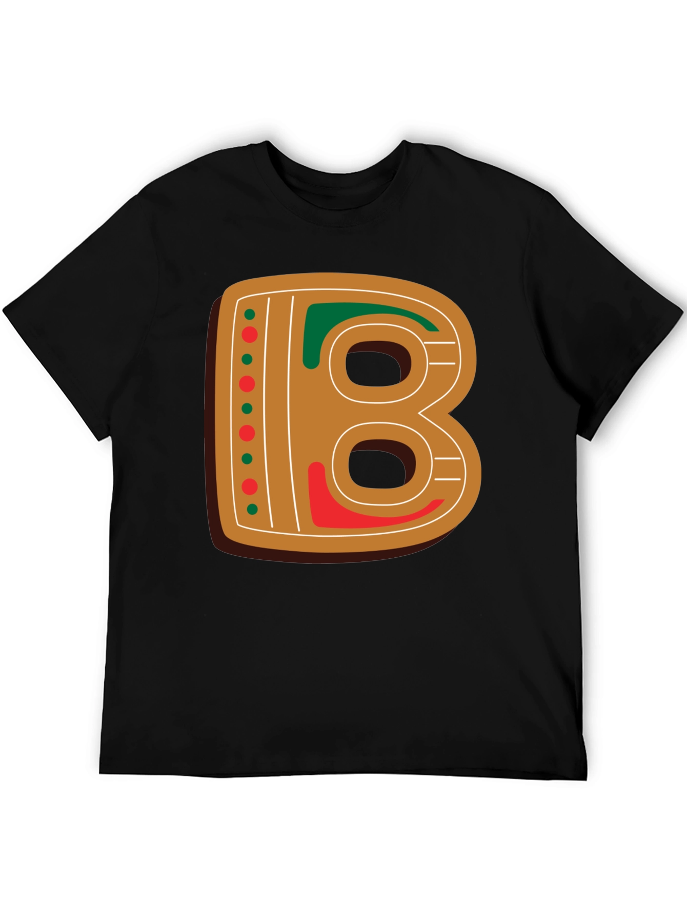 Gingerbread Letter B Christmas Holiday T-Shirt