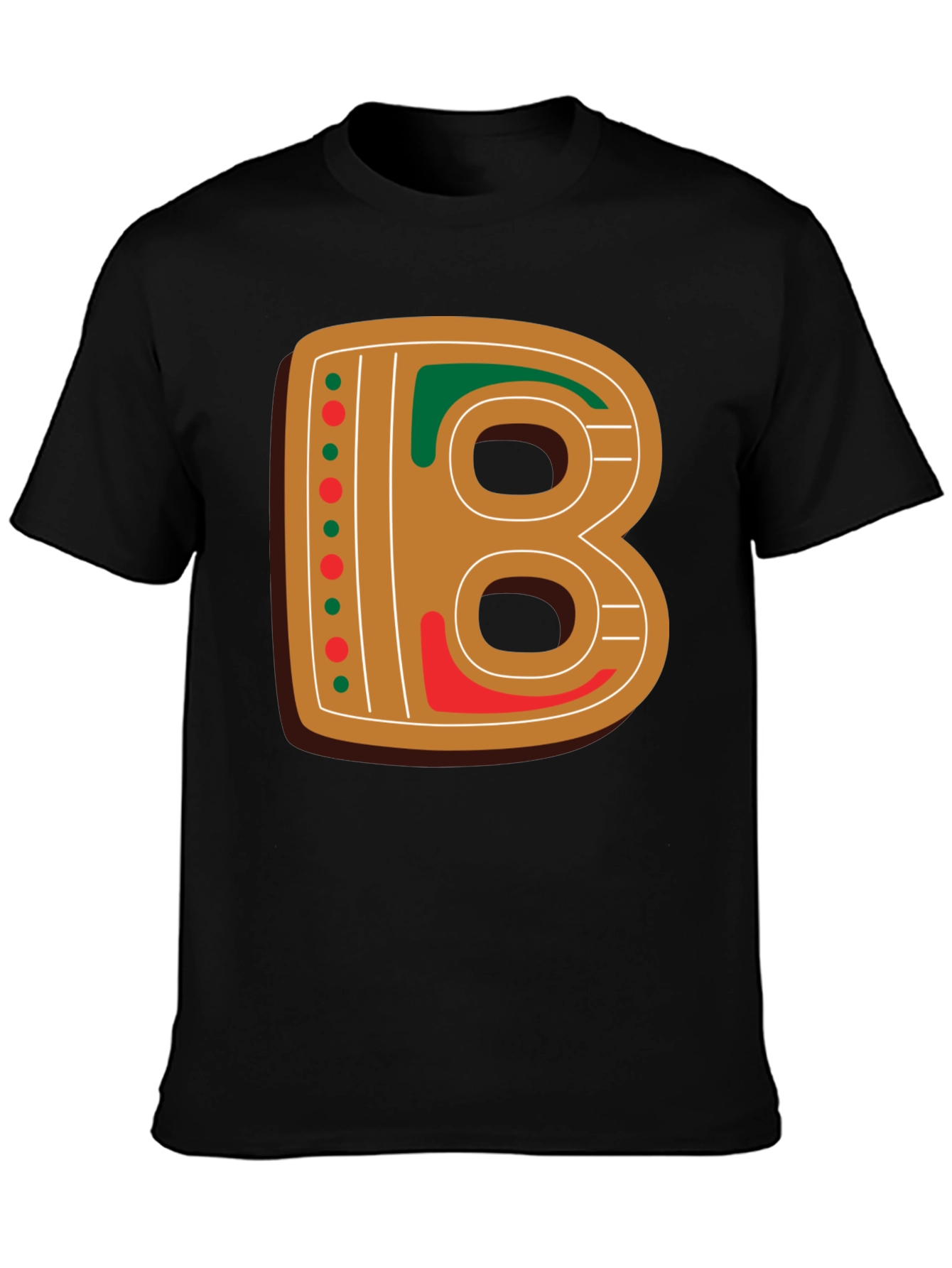 Gingerbread Letter B Christmas Holiday T-Shirt