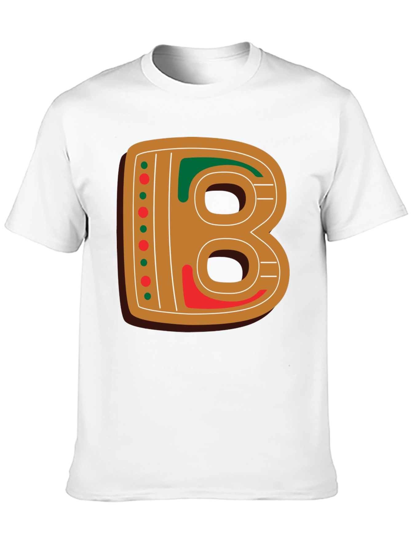 Gingerbread Letter B Christmas Holiday T-Shirt