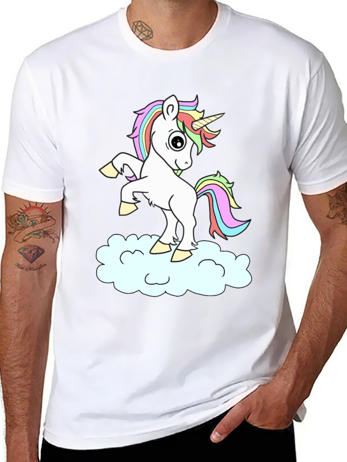 Unicorn Cloud Black T-Shirt
