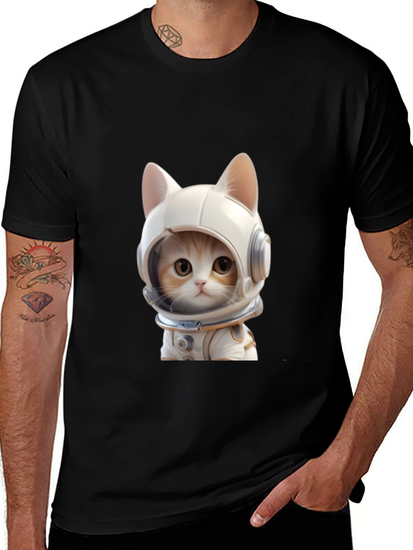 Cat Astronaut T-Shirt - Cool Space Kitten Tee