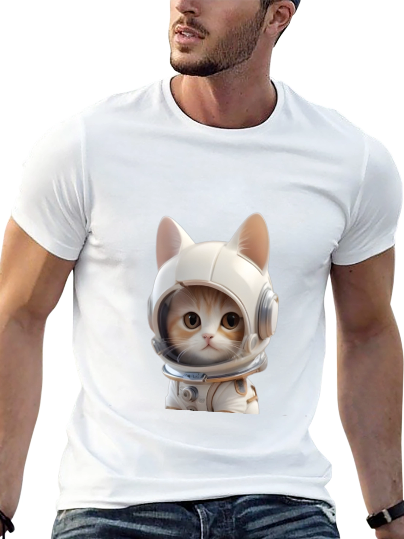 Cat Astronaut T-Shirt - Cool Space Kitten Tee