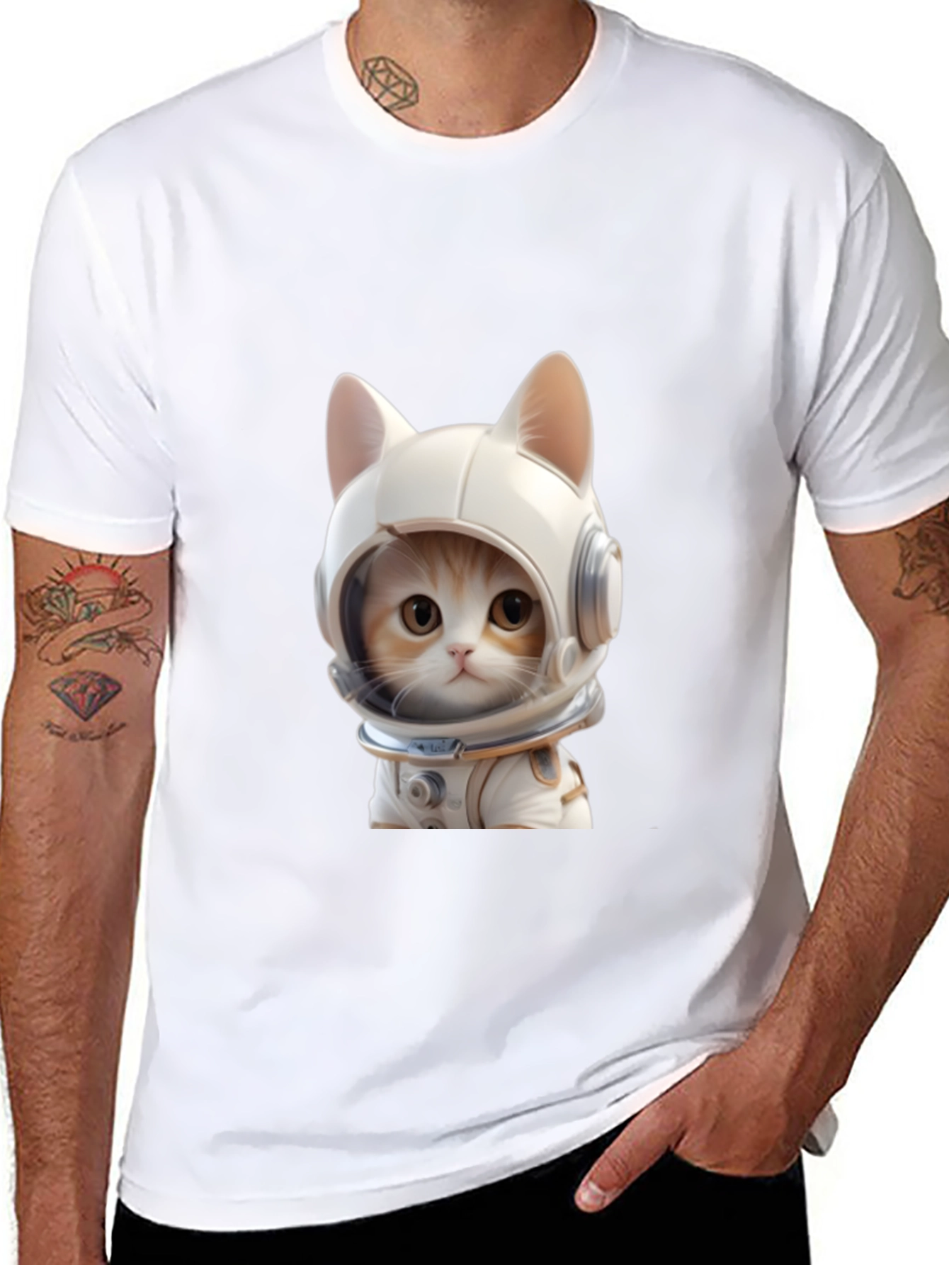 Cat Astronaut T-Shirt - Cool Space Kitten Tee