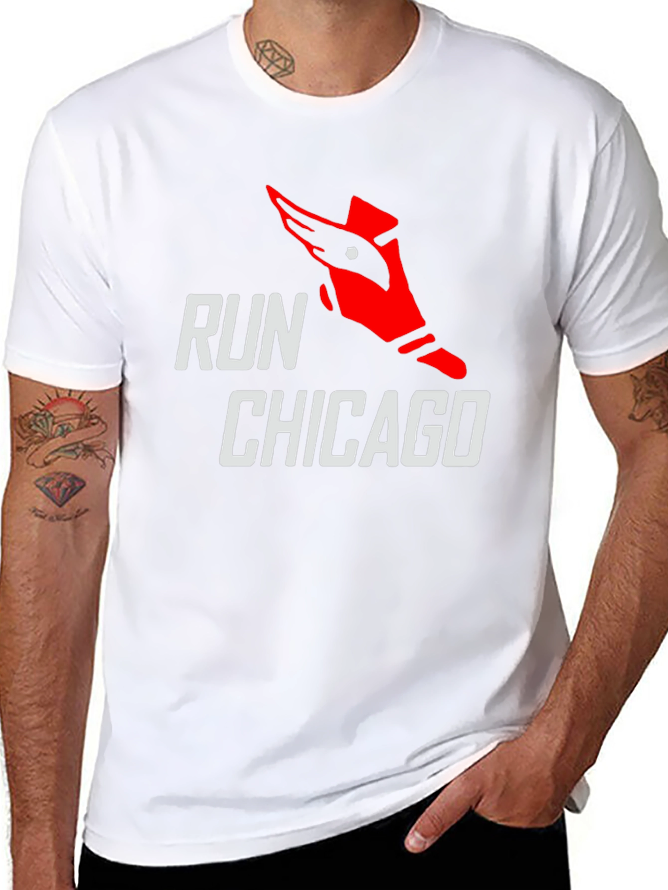 Run Chicago Graphic Tee - Black Cotton Shirt