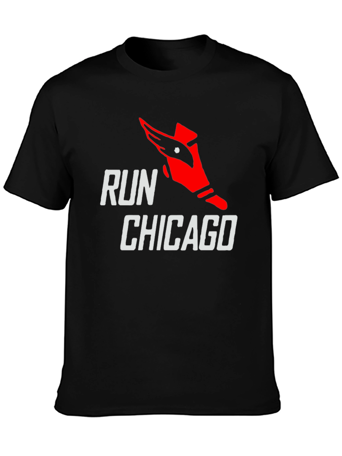 Run Chicago Graphic Tee - Black Cotton Shirt
