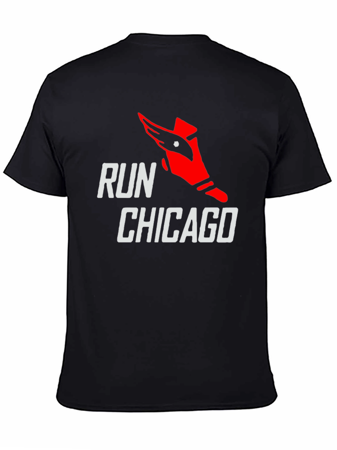 Run Chicago Graphic Tee - Black Cotton Shirt