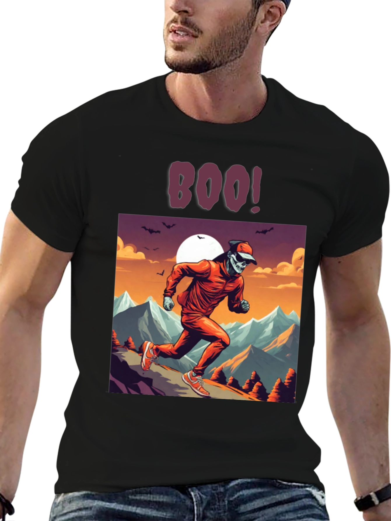 Boo! Skeleton Runner Graphic Tee
