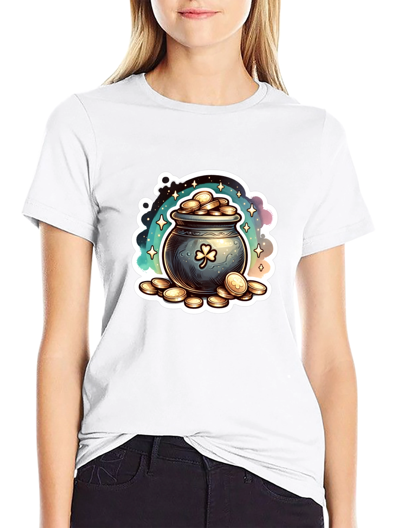 Lucky Pot of Gold St. Patricks Day Graphic T-Shirt