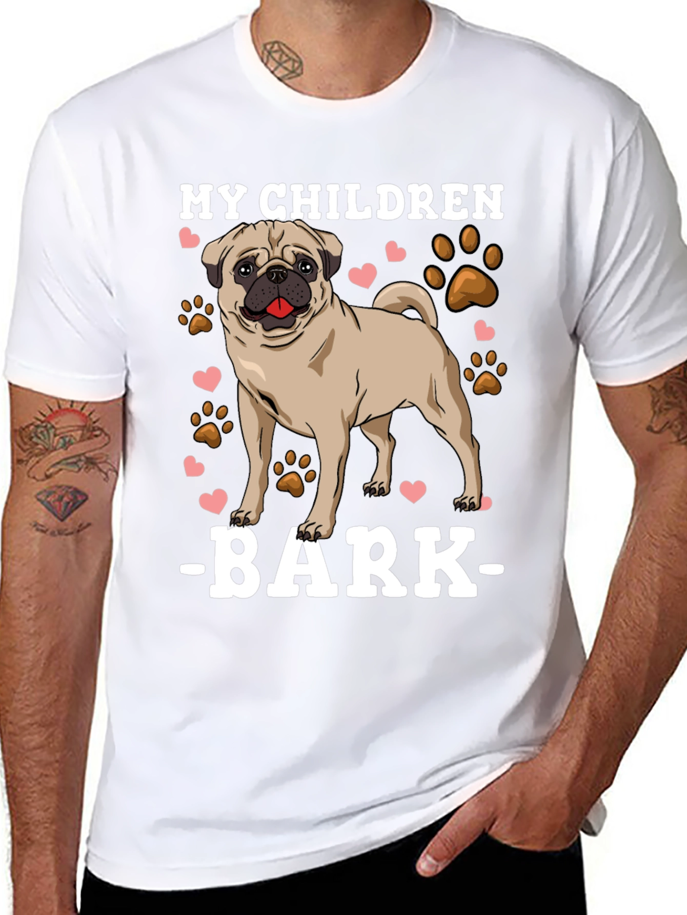 My Children Bark T-Shirt Pug Dog Lover Tee
