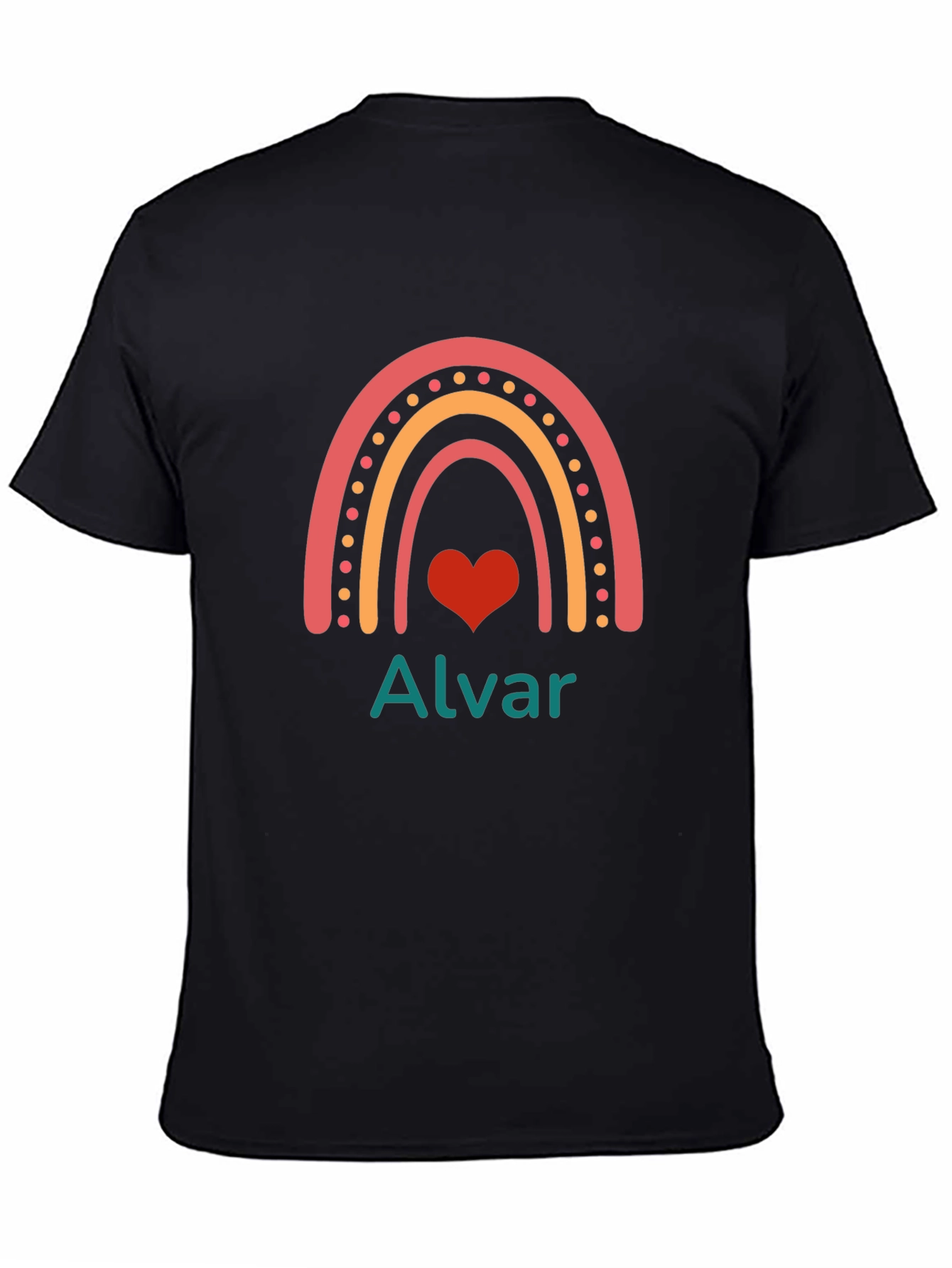 Rainbow Heart Alvar T-Shirt - Black