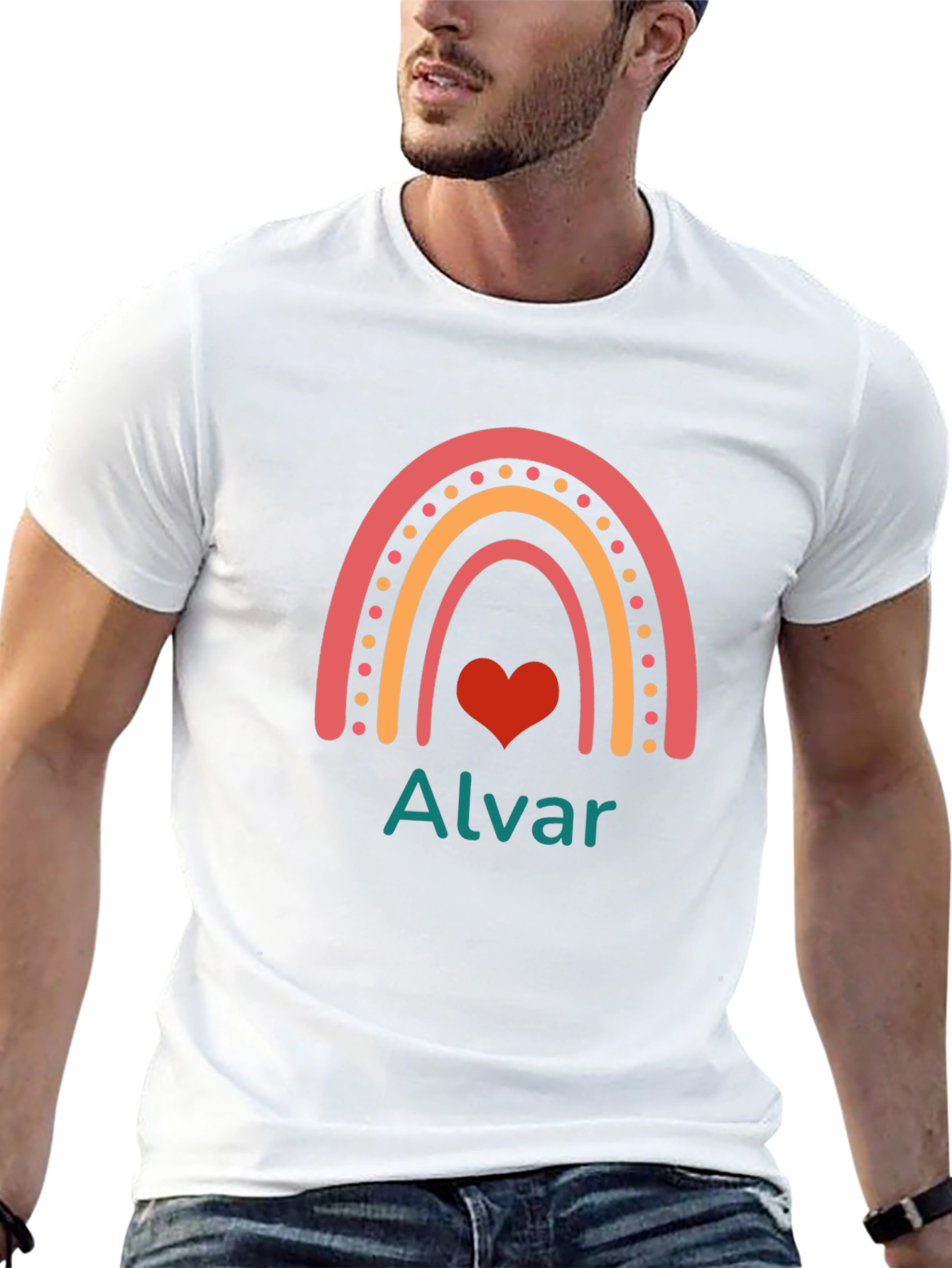 Rainbow Heart Alvar T-Shirt - Black