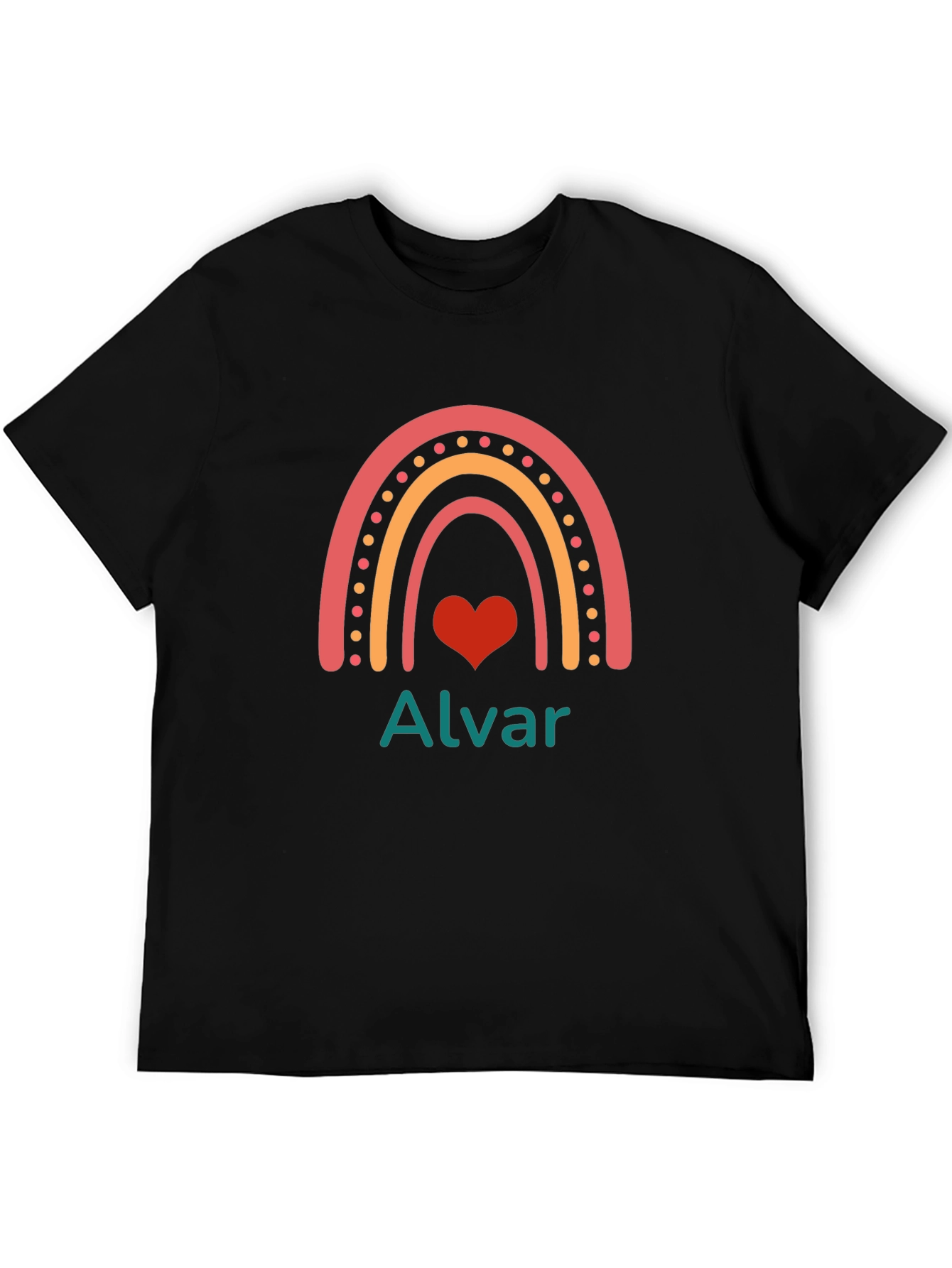 Rainbow Heart Alvar T-Shirt - Black