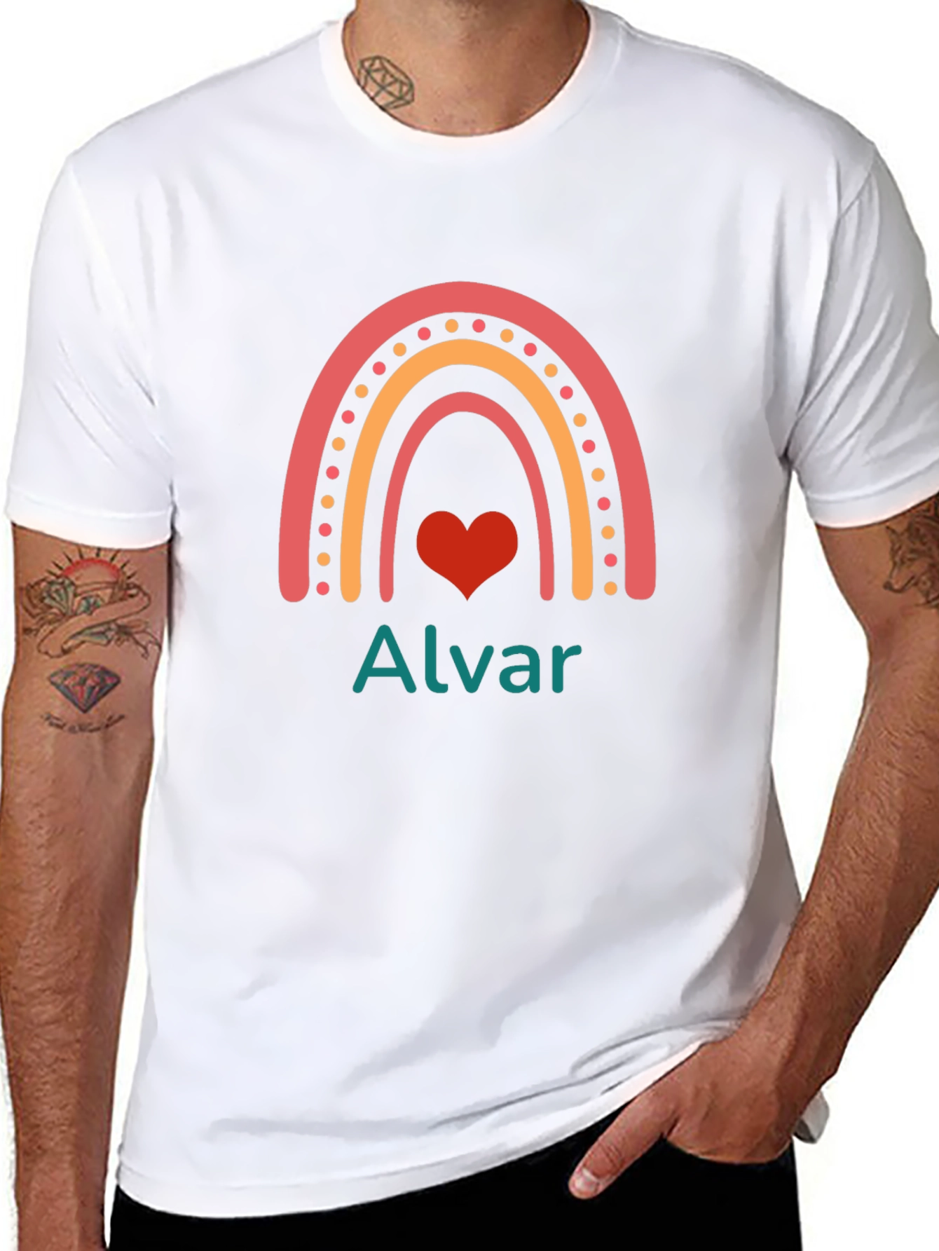Rainbow Heart Alvar T-Shirt - Black