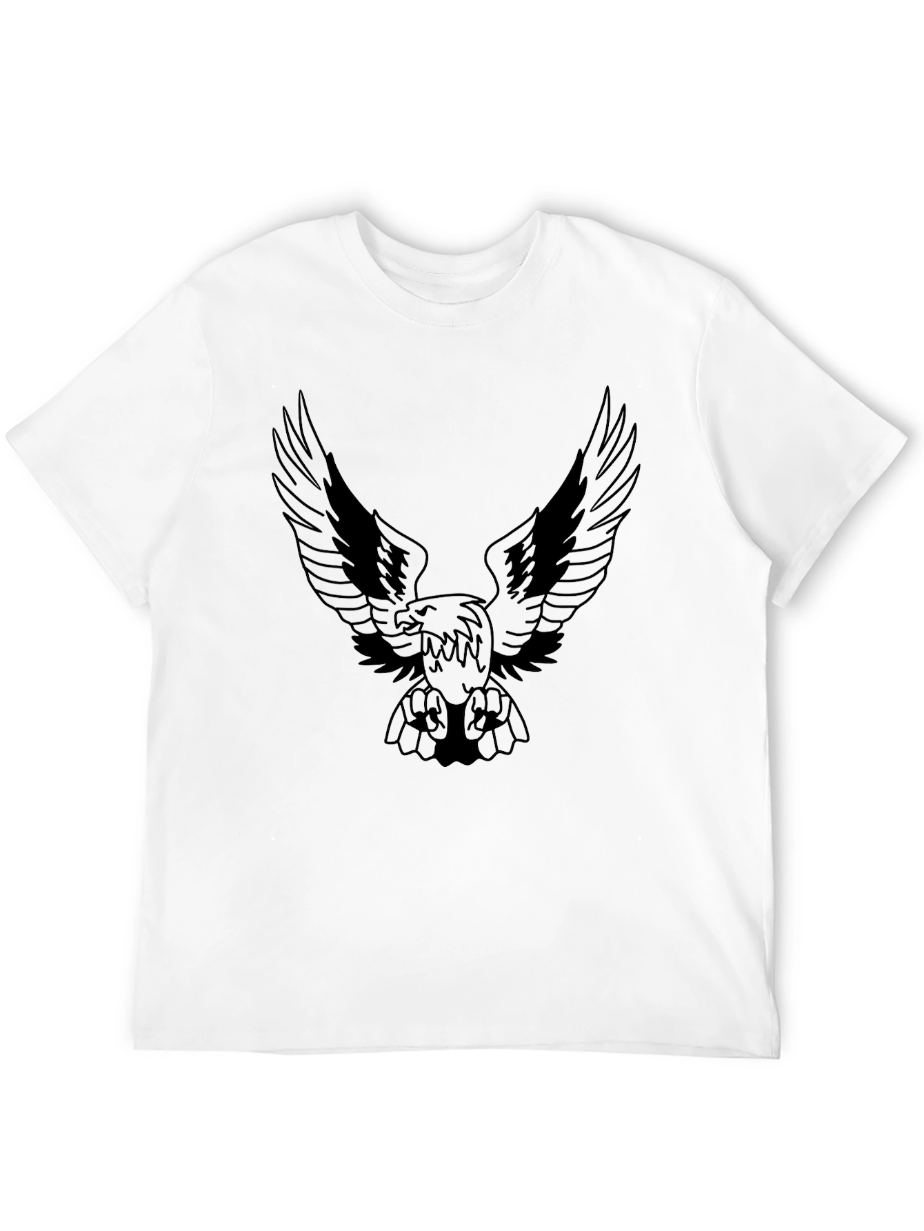 Mens Black Eagle Graphic Tee - Bold Design