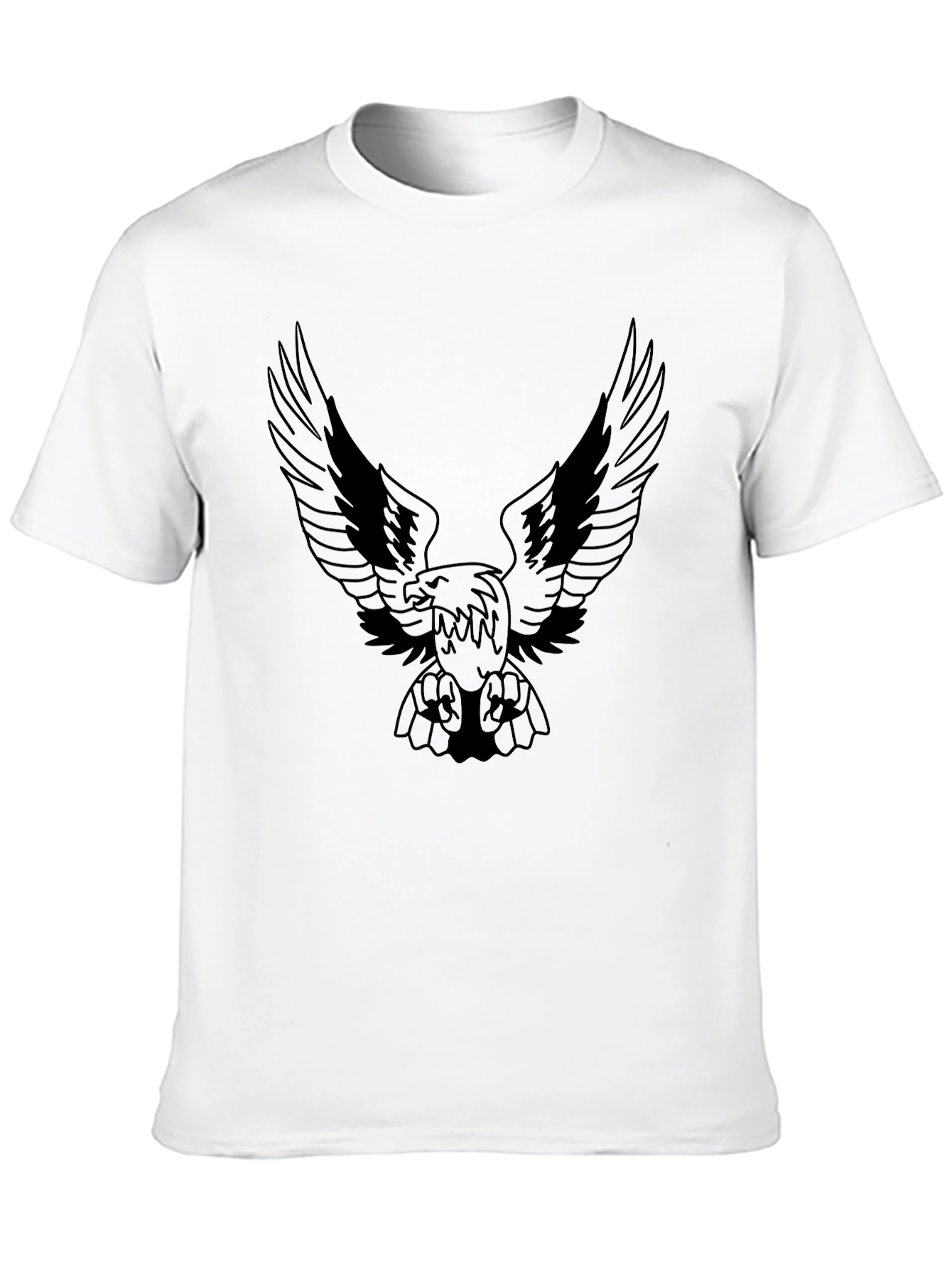 Mens Black Eagle Graphic Tee - Bold Design