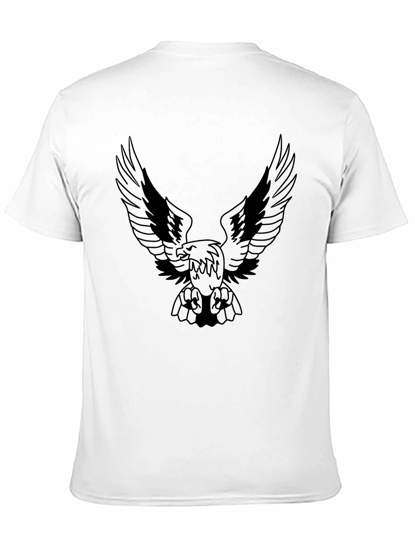 Mens Black Eagle Graphic Tee - Bold Design