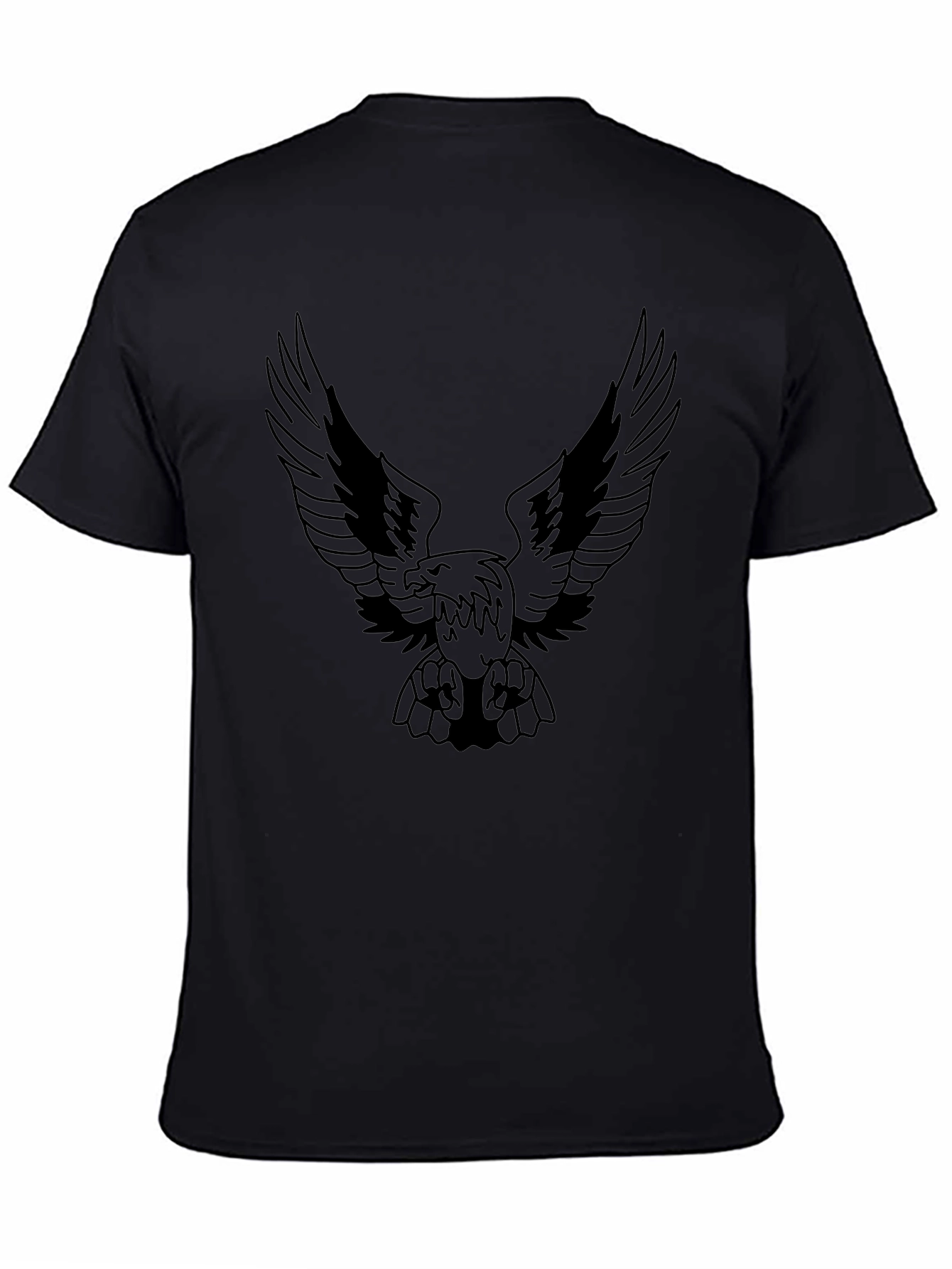 Mens Black Eagle Graphic Tee - Bold Design