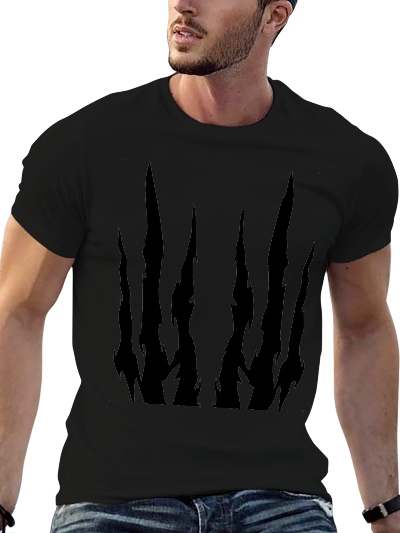 Abstract Dark Spike Graphic T-Shirt