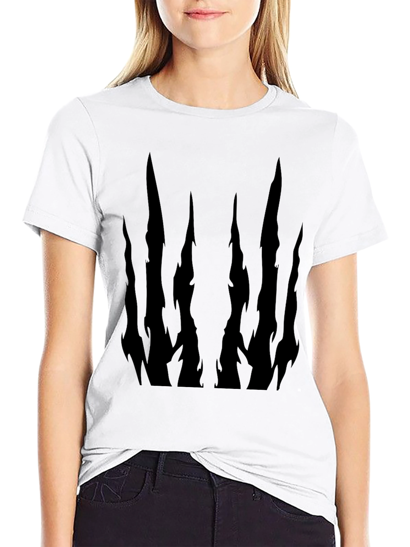 Abstract Dark Spike Graphic T-Shirt