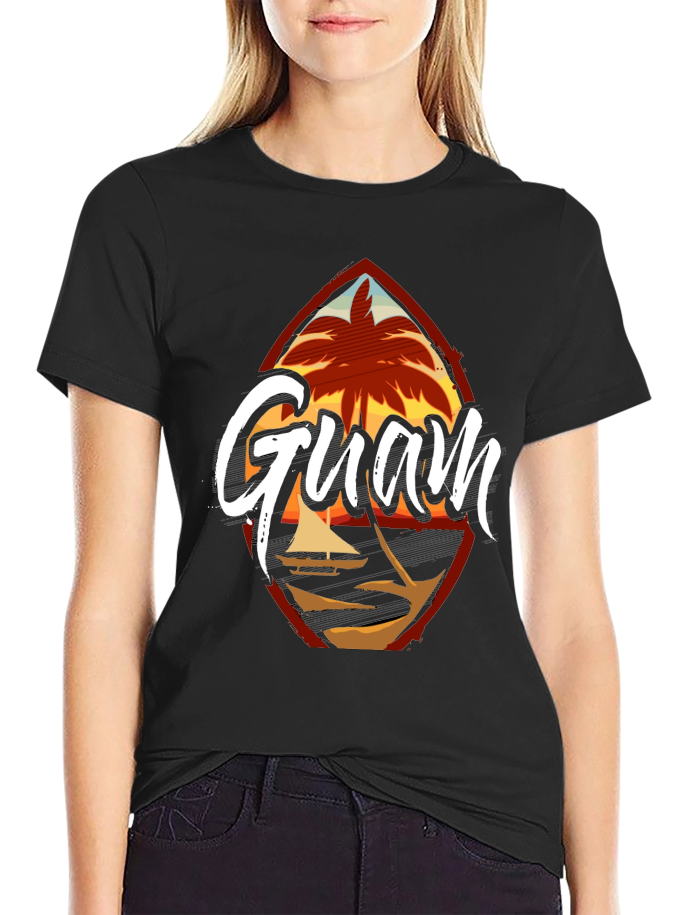 Guam Island Black T-Shirt