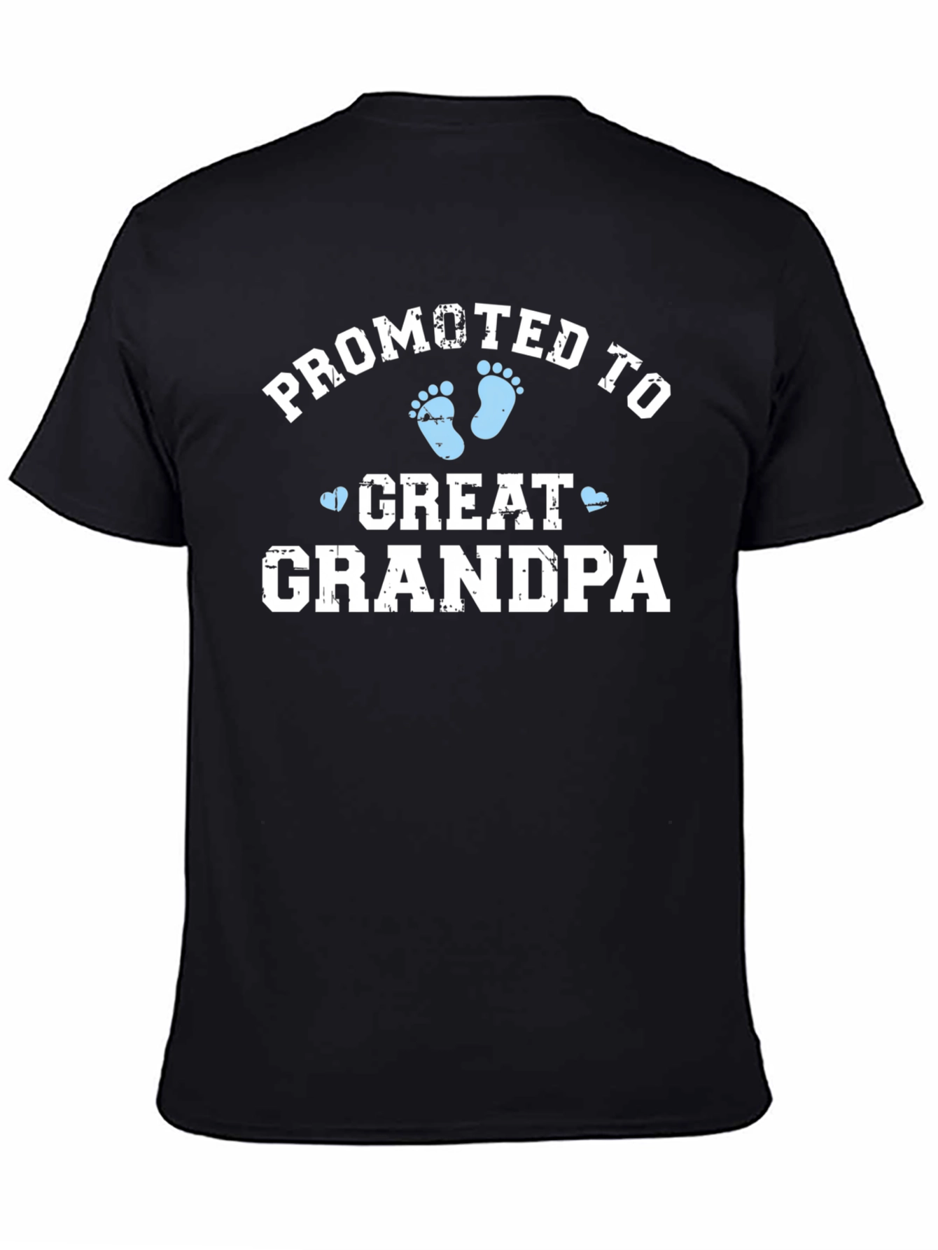 Promoted to Great Grandpa Black T-Shirt