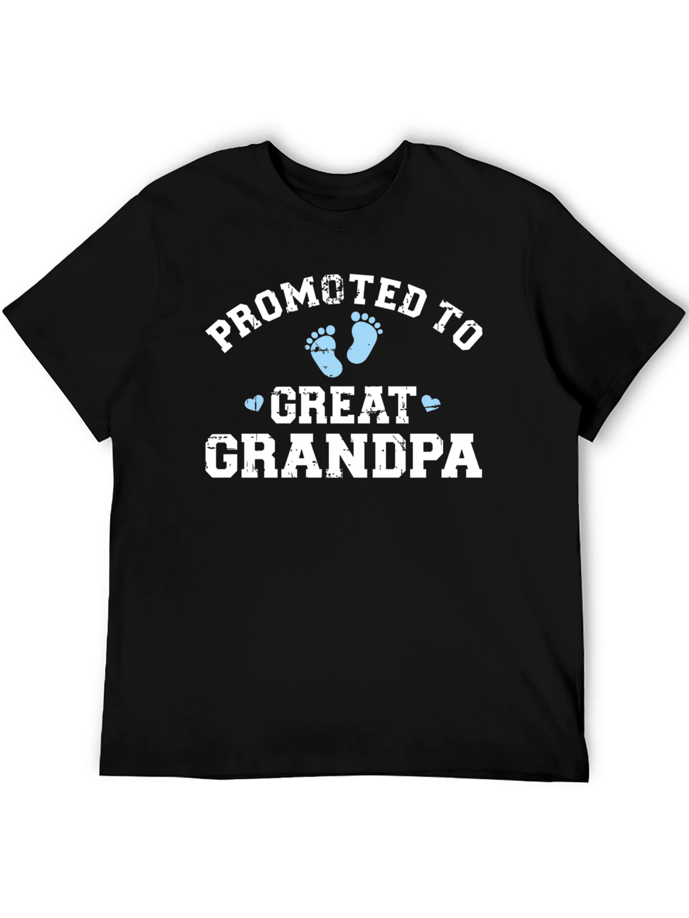 Promoted to Great Grandpa Black T-Shirt