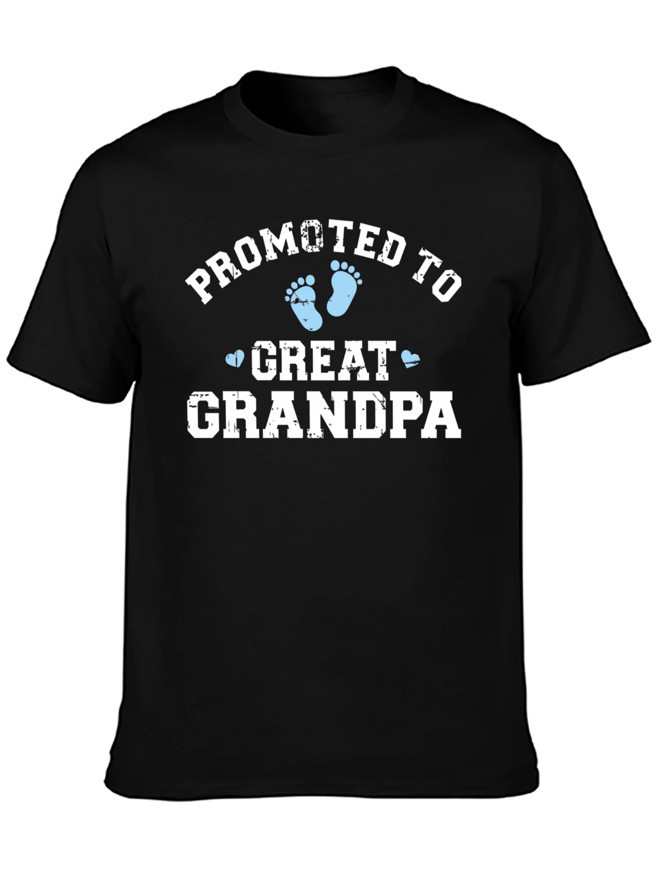 Promoted to Great Grandpa Black T-Shirt