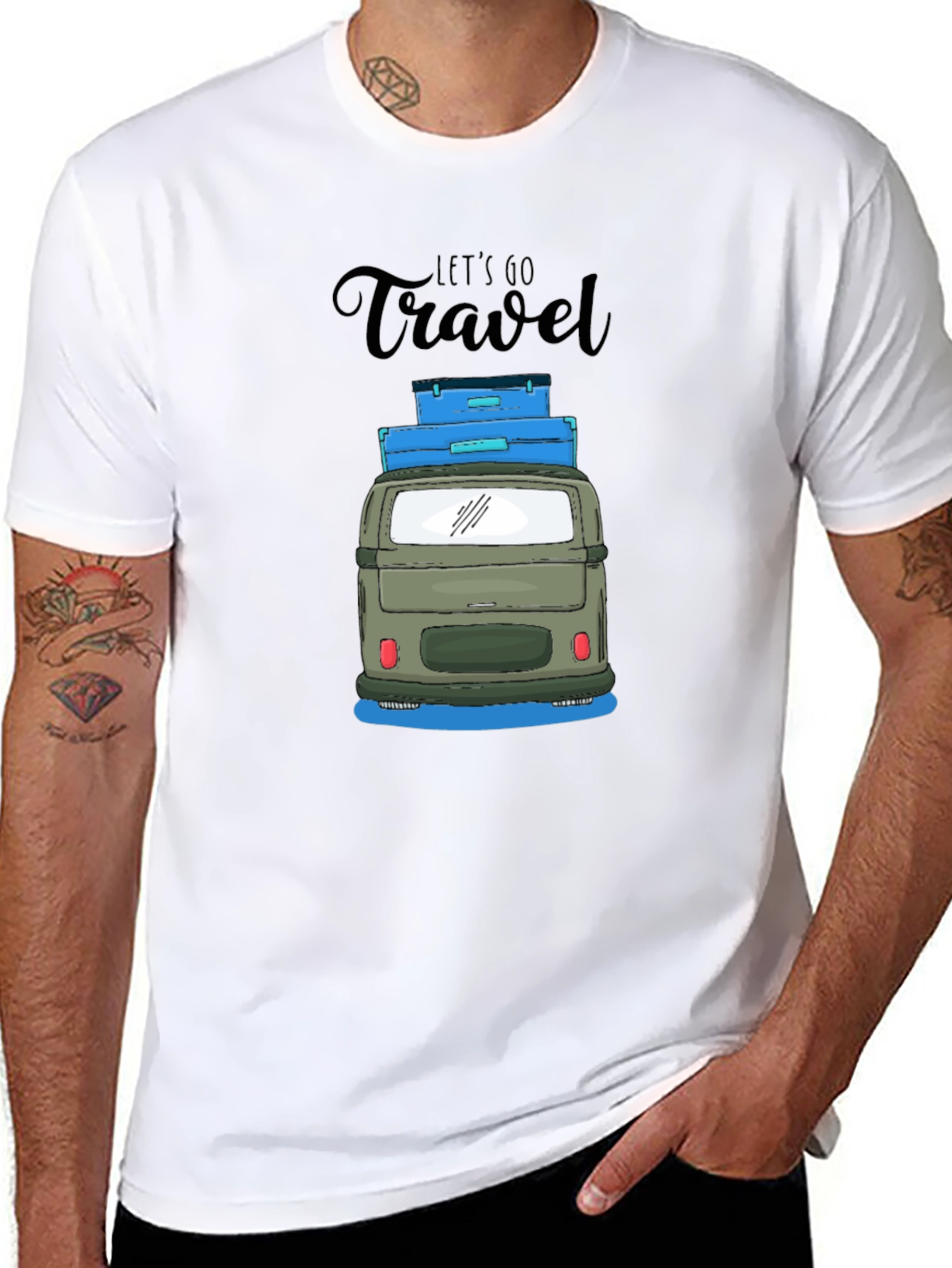 Lets Go Travel Black T-Shirt