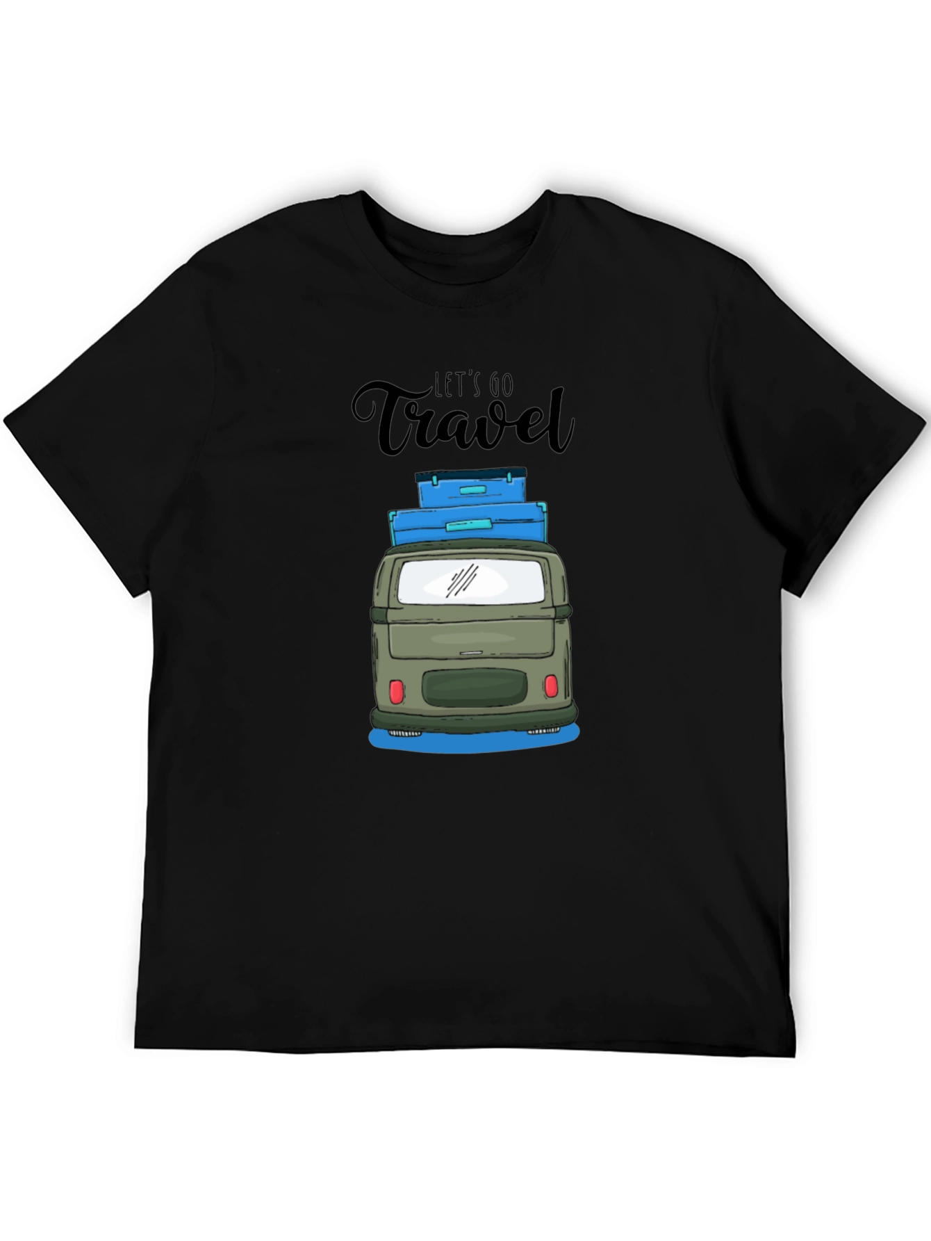 Lets Go Travel Black T-Shirt