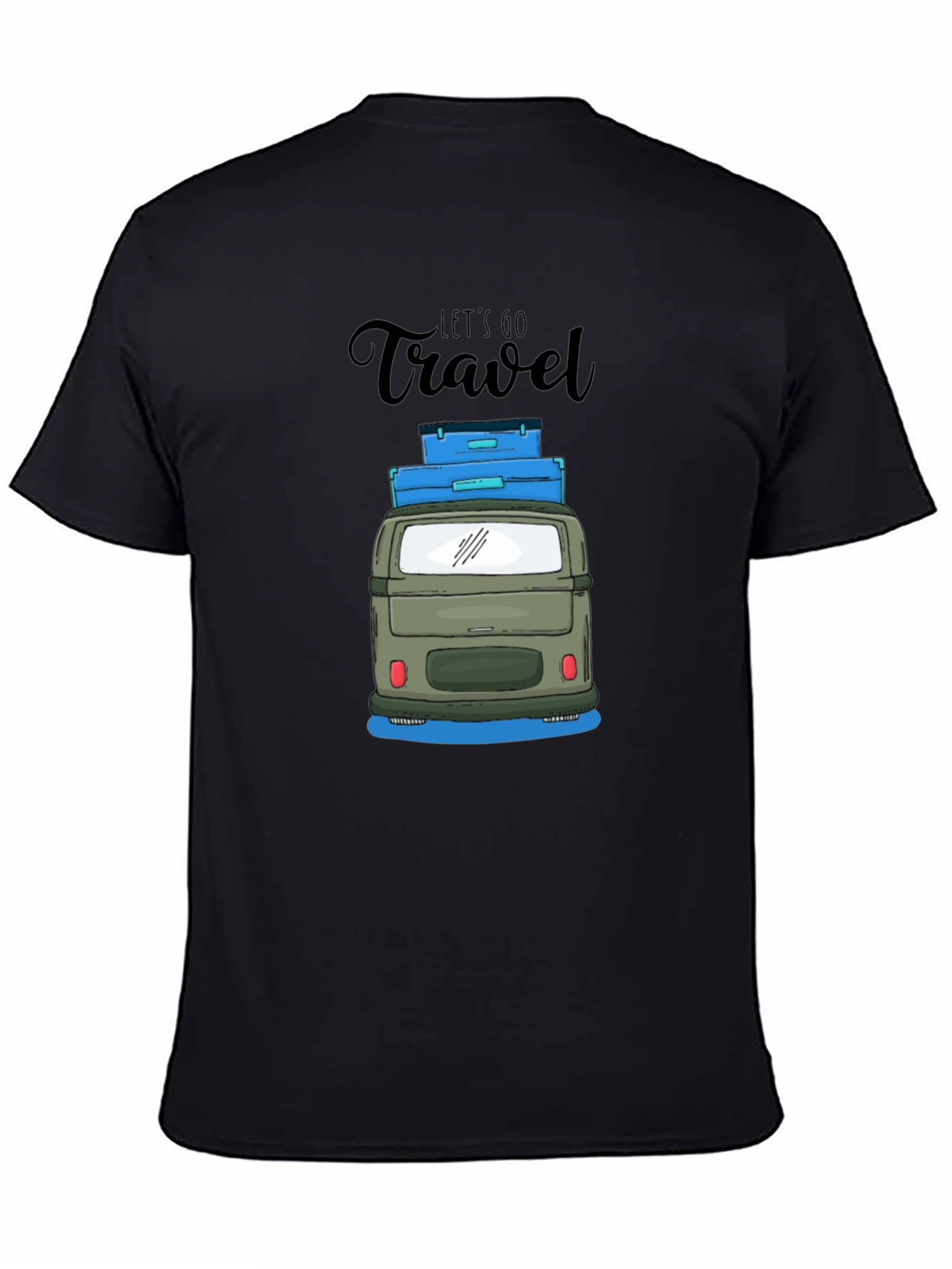Lets Go Travel Black T-Shirt