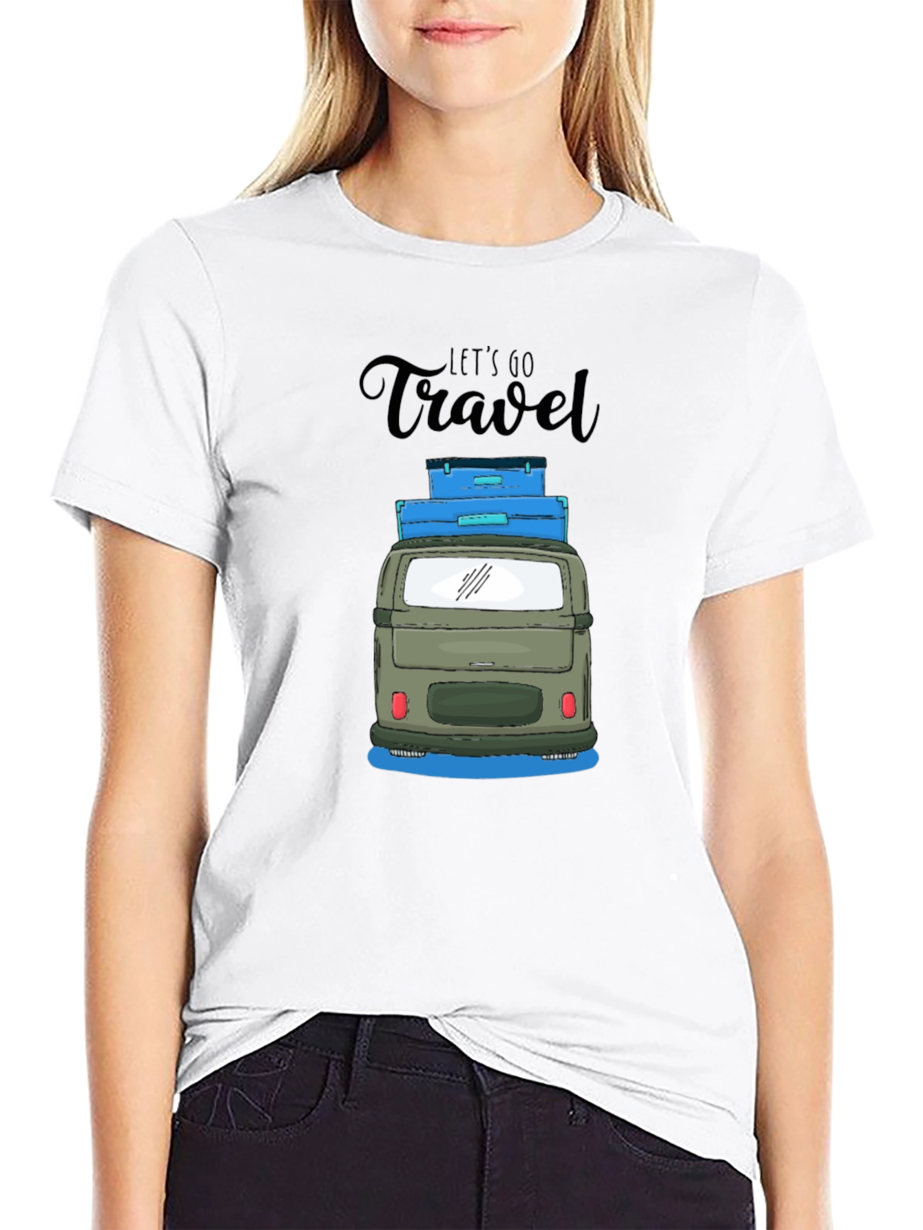 Lets Go Travel Black T-Shirt