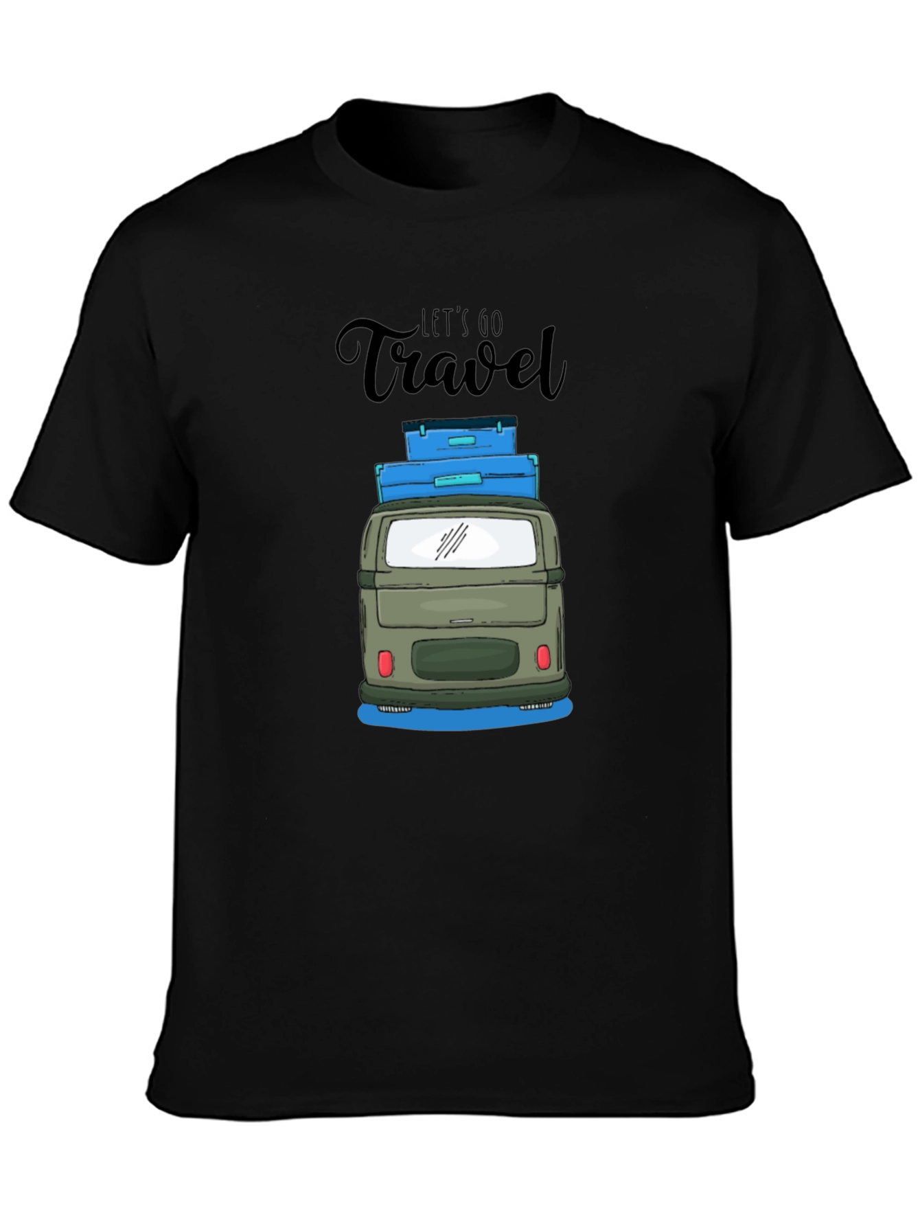 Lets Go Travel Black T-Shirt