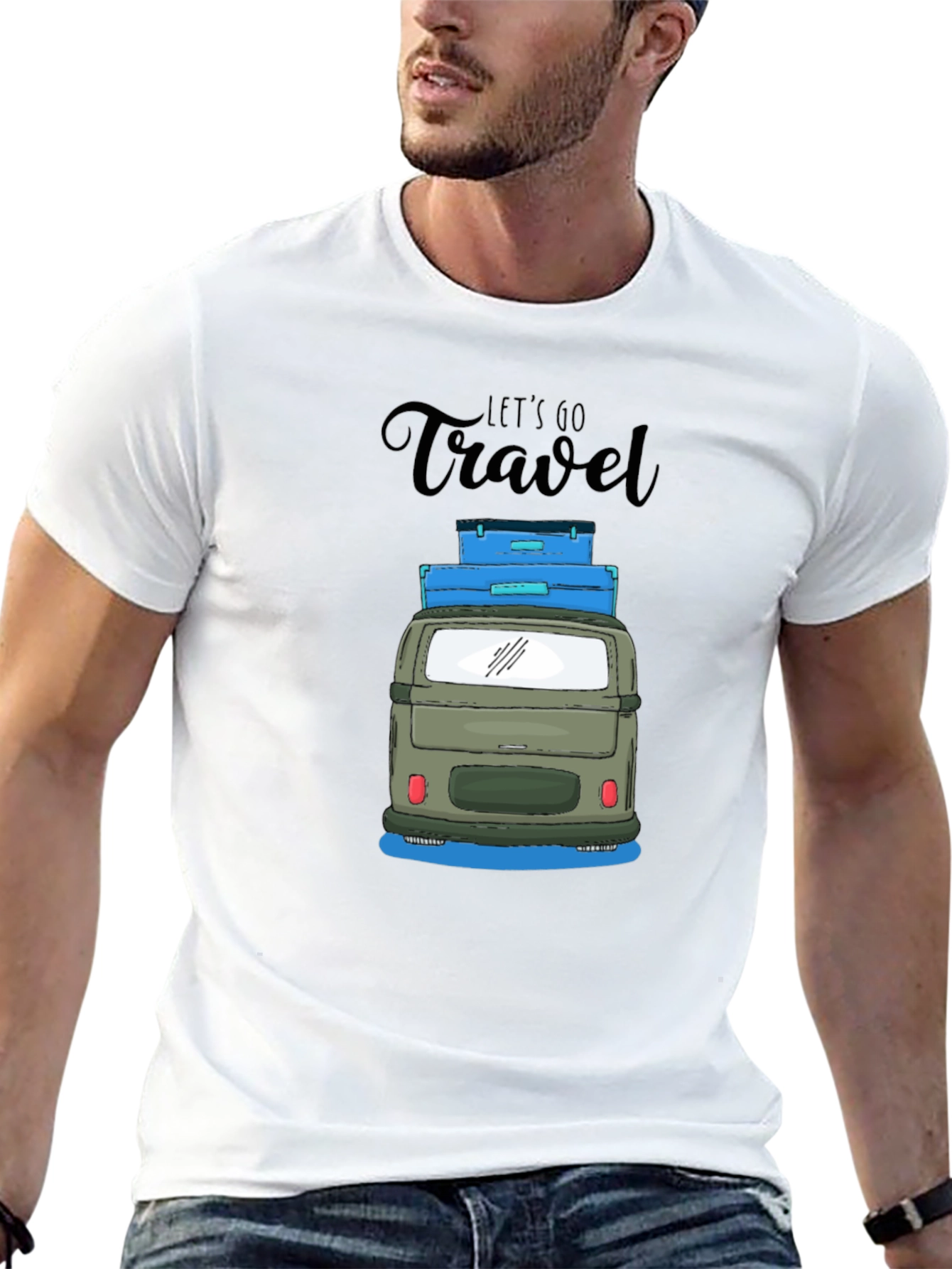 Lets Go Travel Black T-Shirt