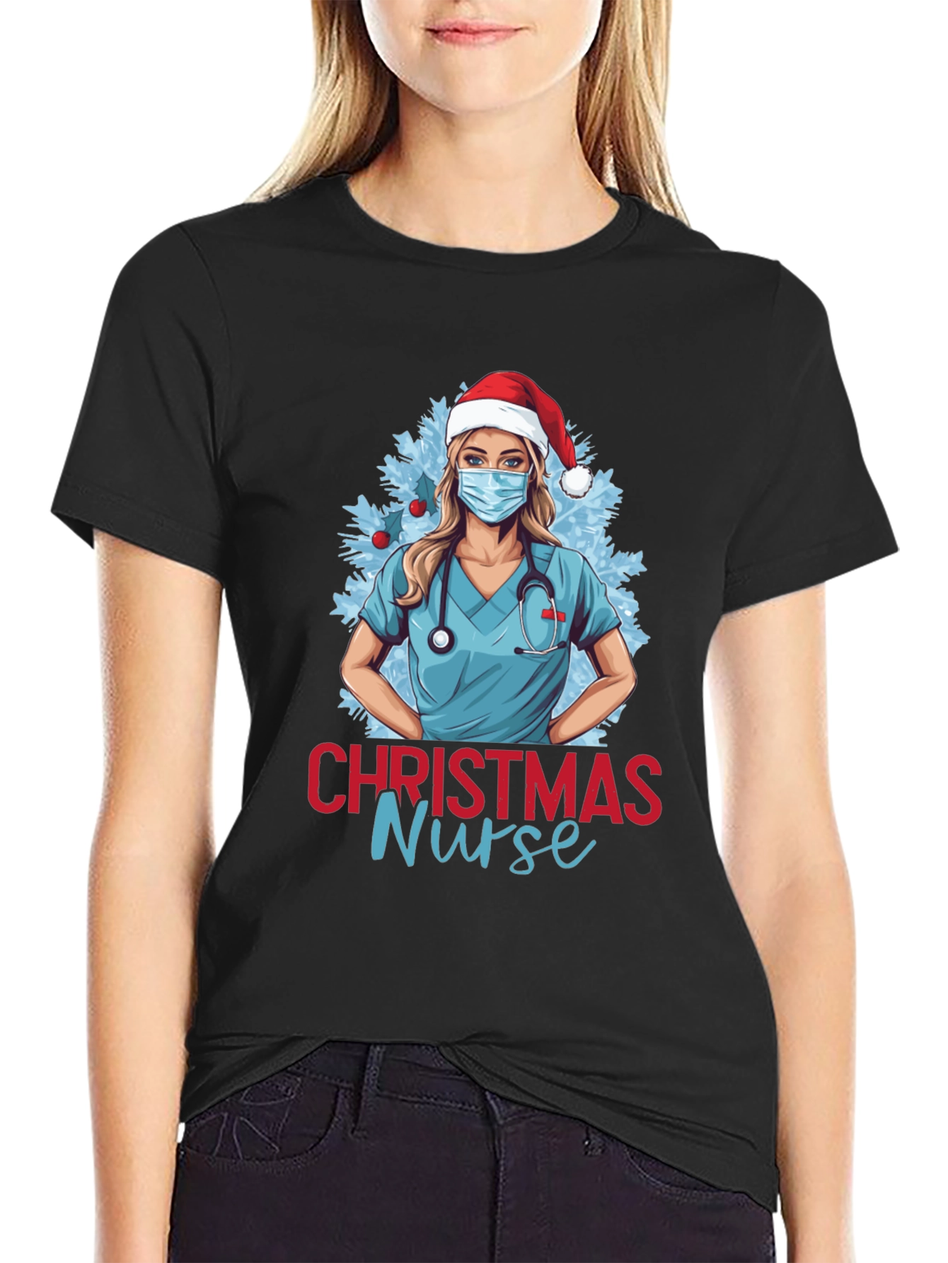 Christmas Nurse Graphic T-Shirt