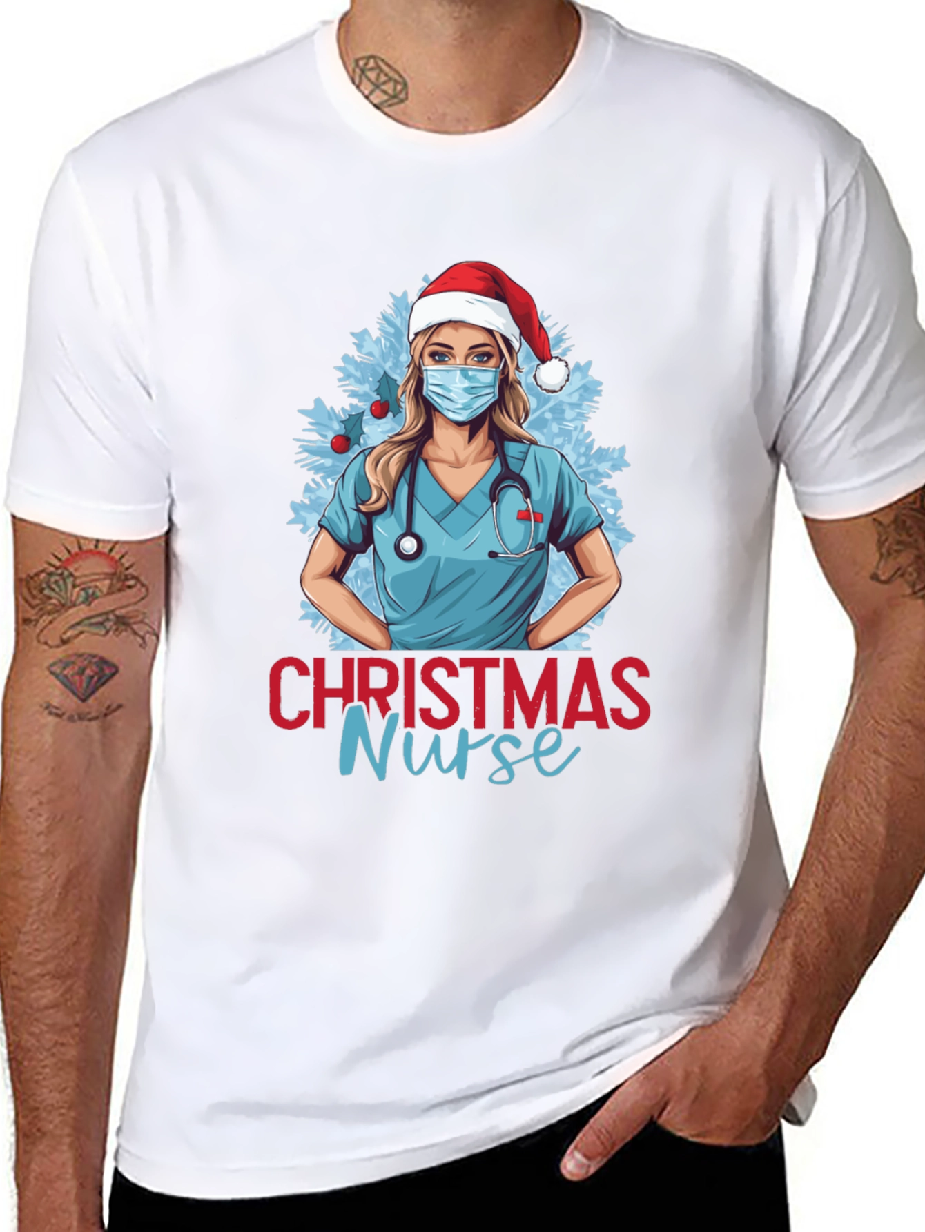 Christmas Nurse Graphic T-Shirt