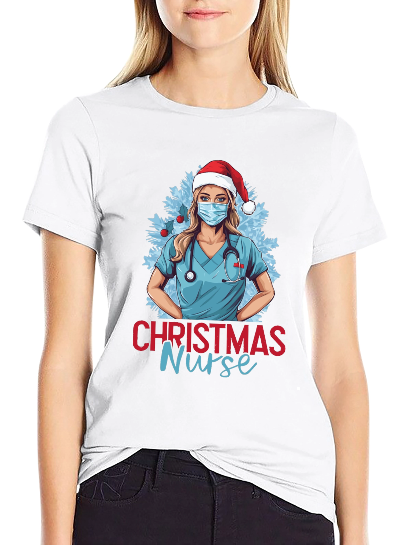 Christmas Nurse Graphic T-Shirt