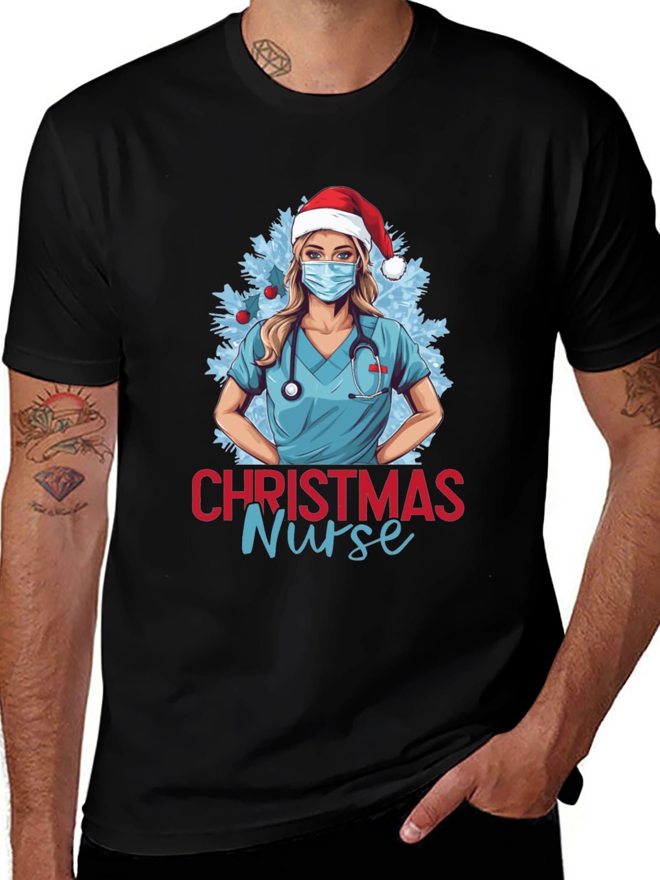 Christmas Nurse Graphic T-Shirt