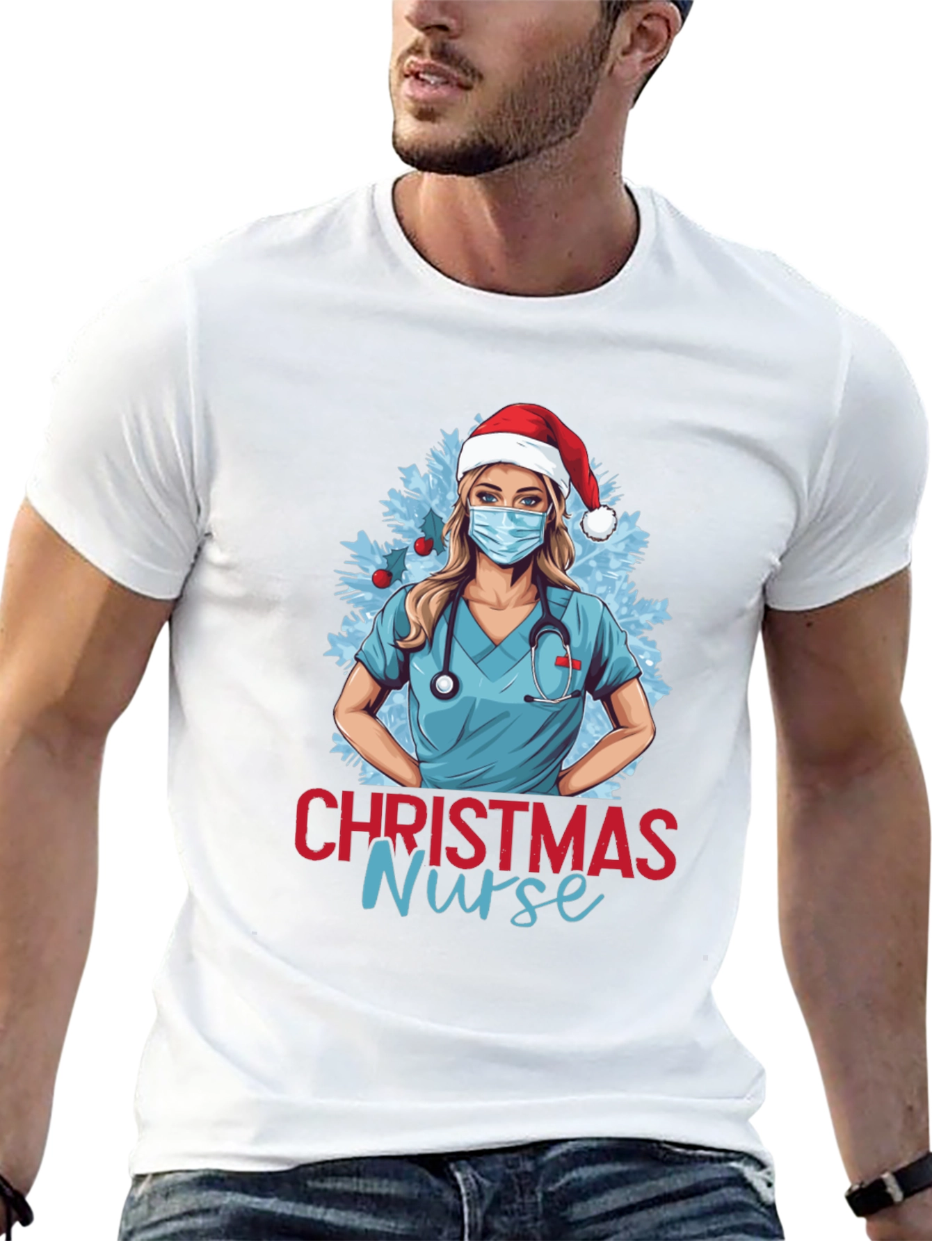 Christmas Nurse Graphic T-Shirt