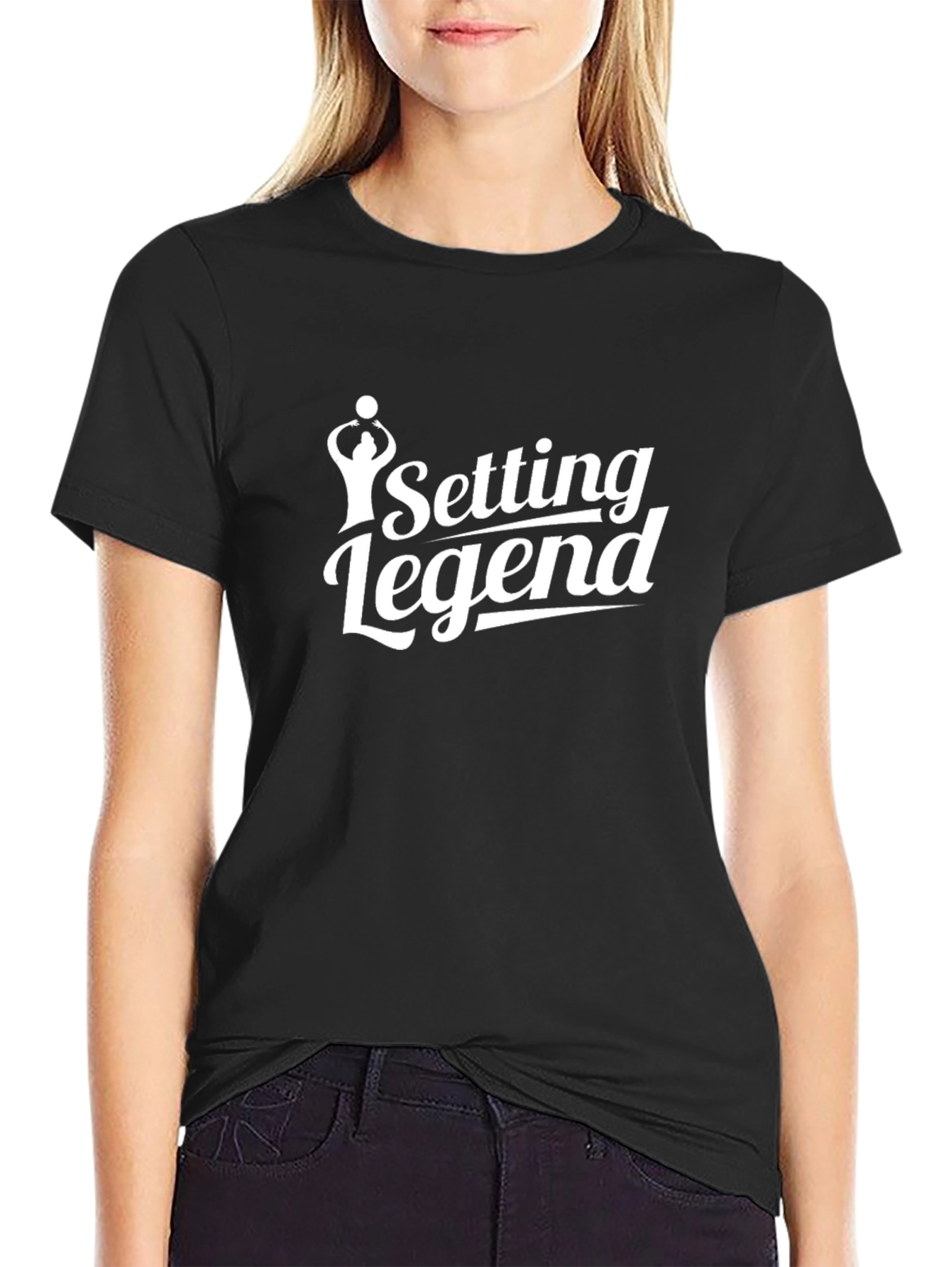 Setting Legend Black Cotton T-Shirt