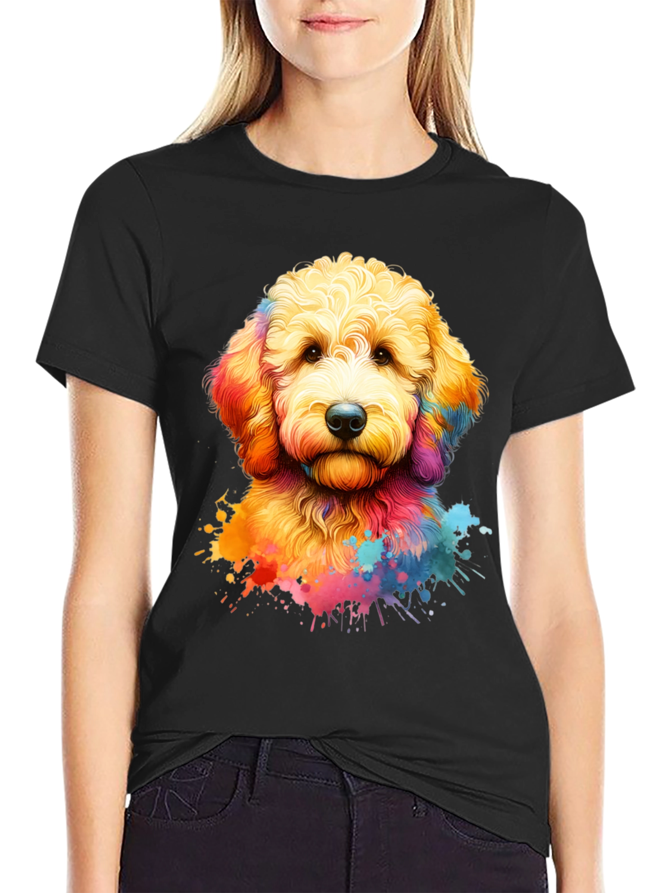 Colorful Dog Graphic Tee