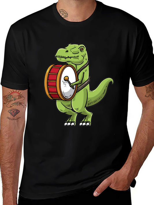 Dinosaur Drummer T-Shirt - Funny Dino Band Tee