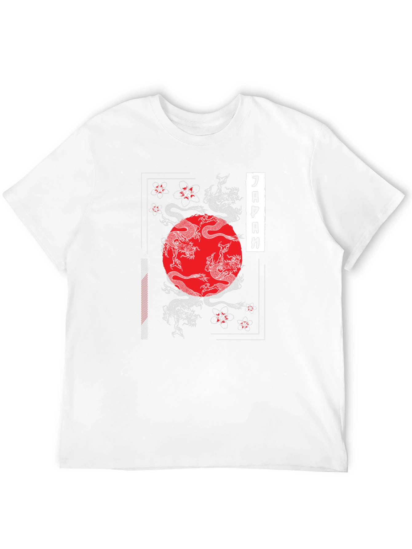 Japanese Dragon & Cherry Blossom Graphic T-Shirt