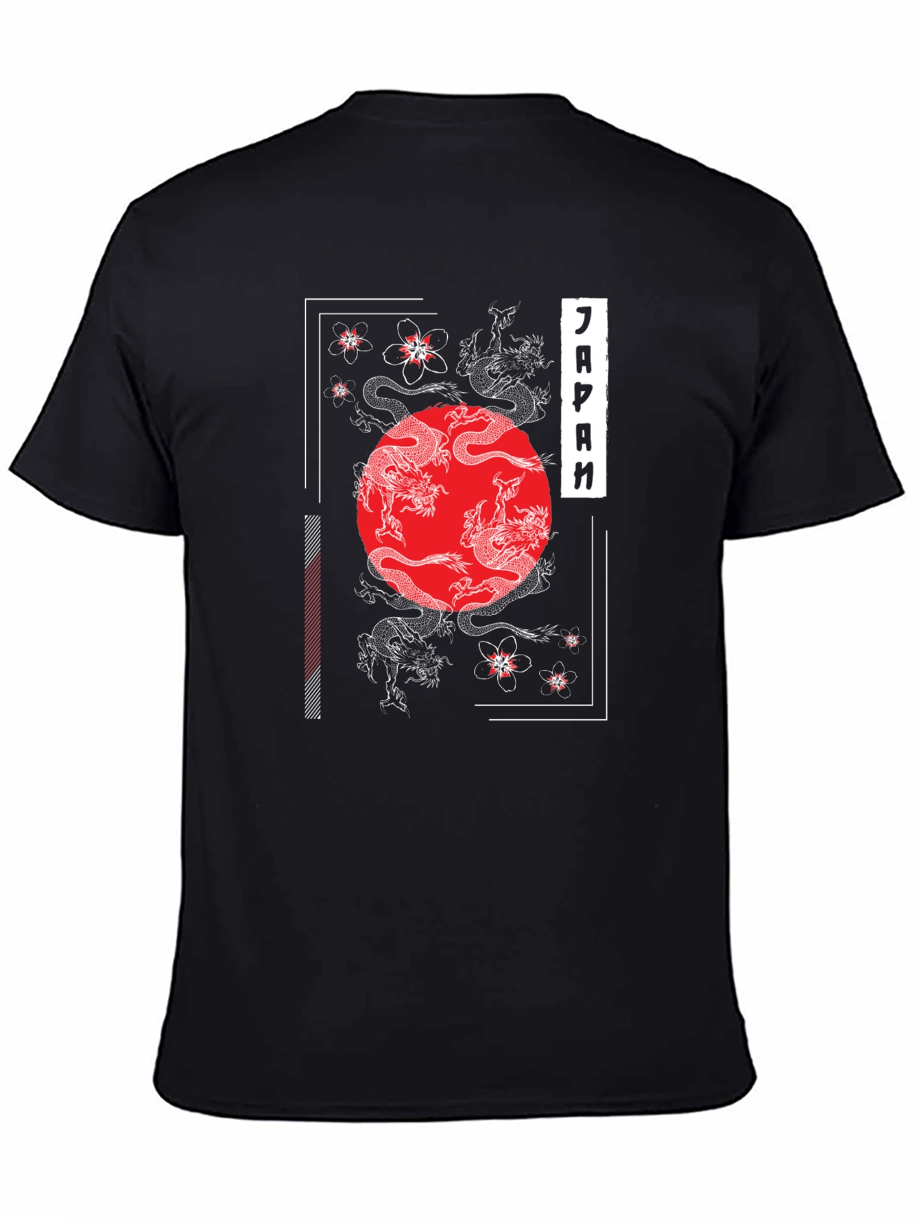 Japanese Dragon & Cherry Blossom Graphic T-Shirt