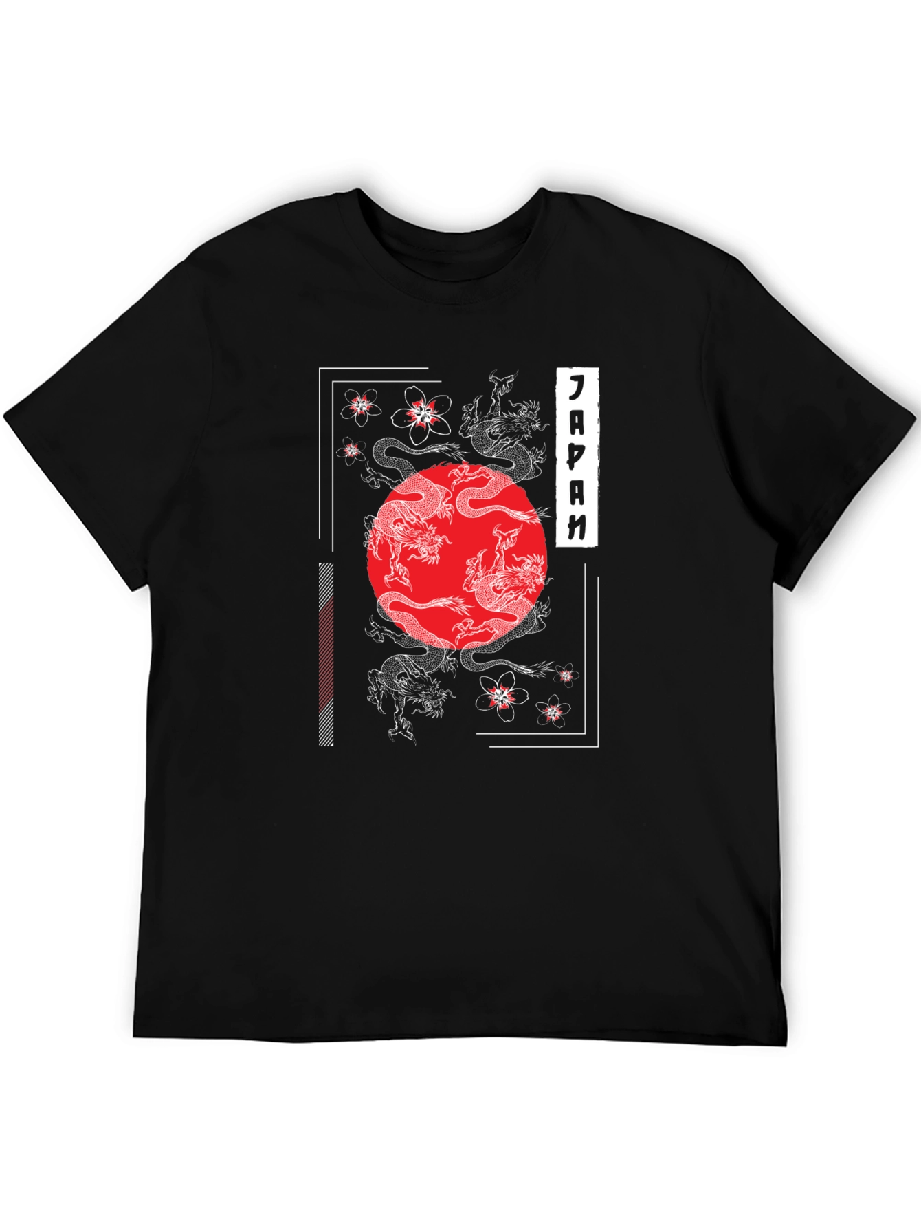 Japanese Dragon & Cherry Blossom Graphic T-Shirt