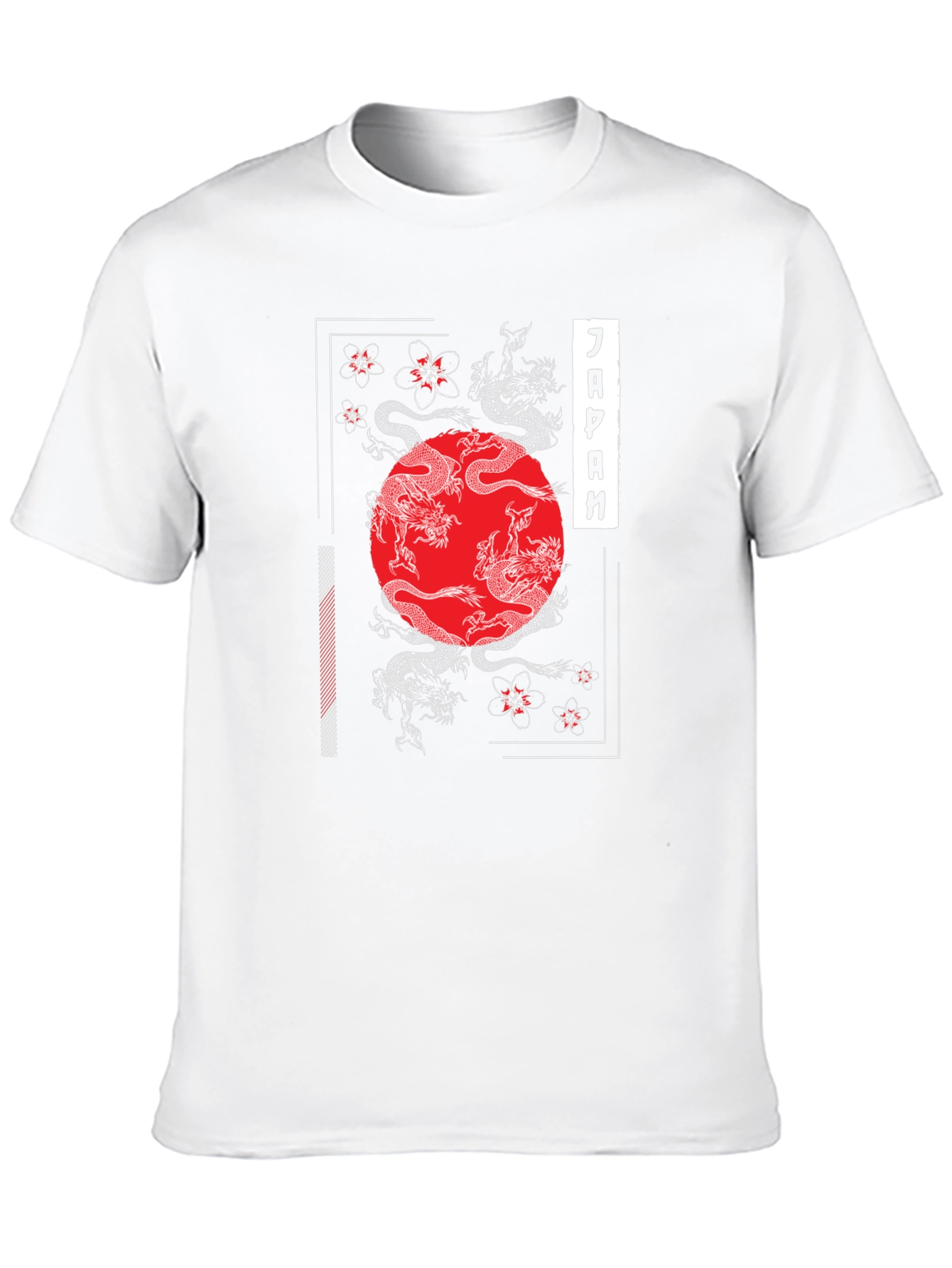 Japanese Dragon & Cherry Blossom Graphic T-Shirt